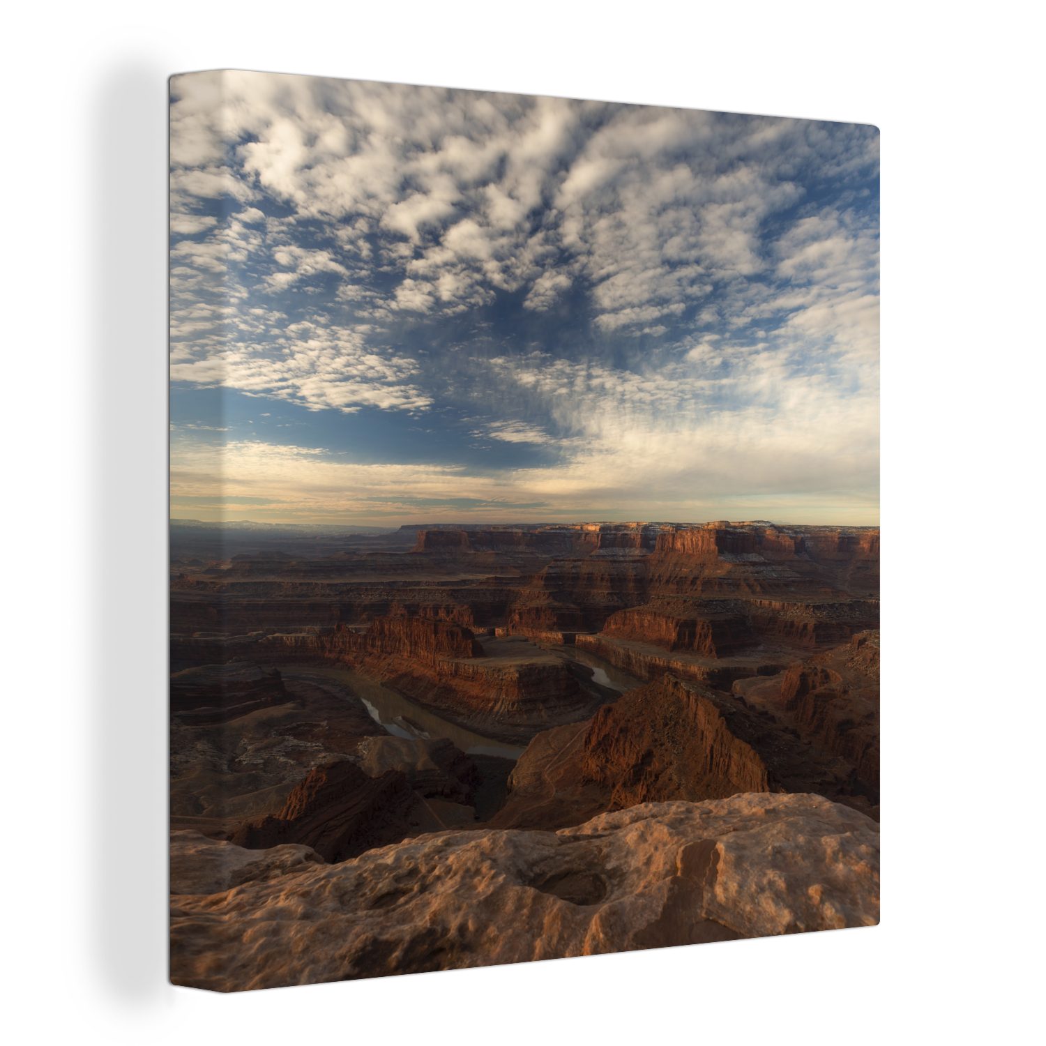 OneMillionCanvasses® Leinwandbild Massive Wände des Grand Canyon und der geschwungene Colorado River in, (1 St), Leinwand Bilder für Wohnzimmer Schlafzimmer