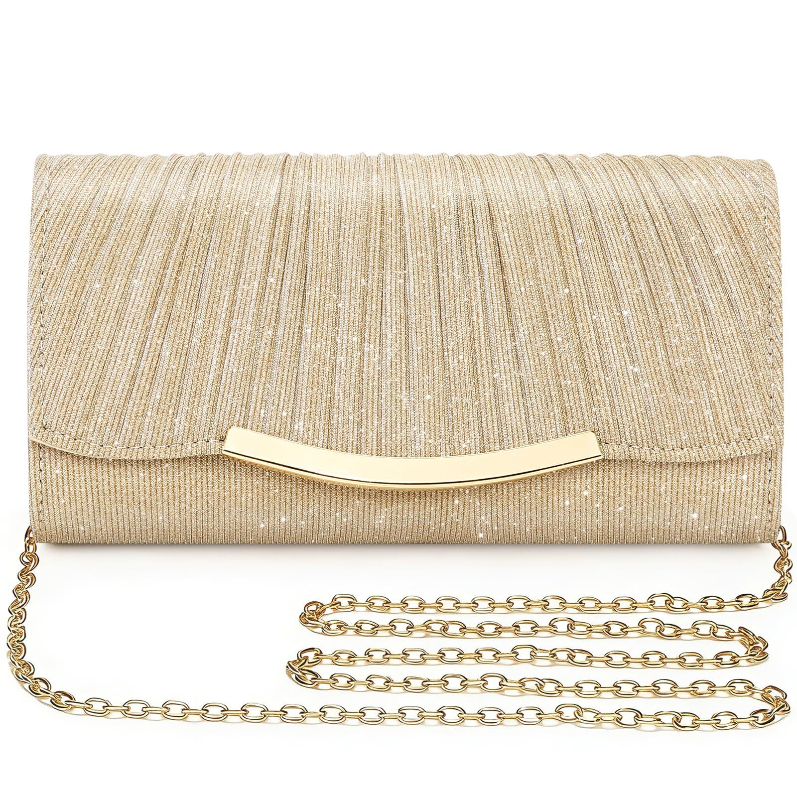 nsihing Abendtasche Damen Glitzer Abendtasche Umschlag Clutch Kette Abnehmbar,Clutch, Damen-Abendtasche / Umhängetasche / Hochzeitstasche