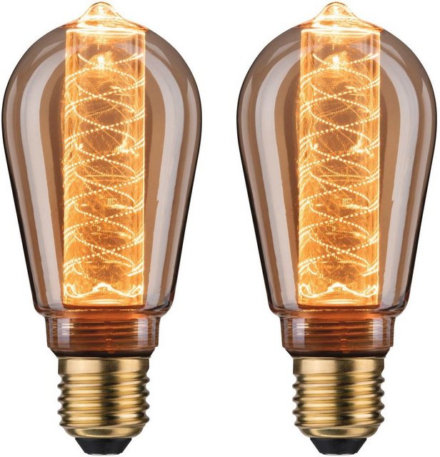 Paulmann »2er Pack 6,4W Innenkolben Spirale E27 gold 1800K« LED-Leuchtmittel, E27, 2 Stück, Extra-Warmweiß-Otto