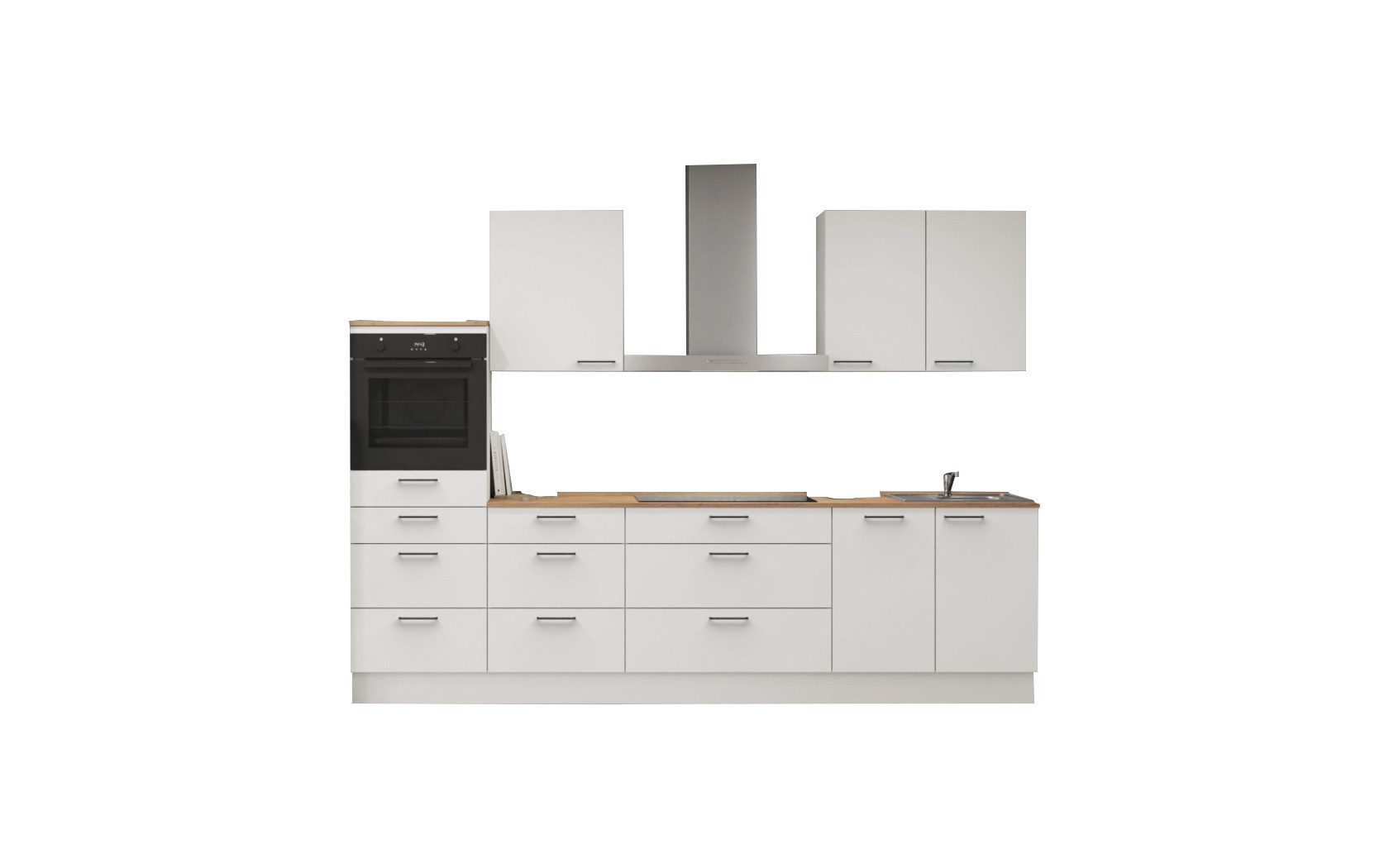 nobilia® Küchenzeile Salev, individuell anpassbar, gratis Küchenplanung mit Profis, (Breite 300 cm), vormontiert, wahlw. mit E-Geräten, inkl. Lieferung