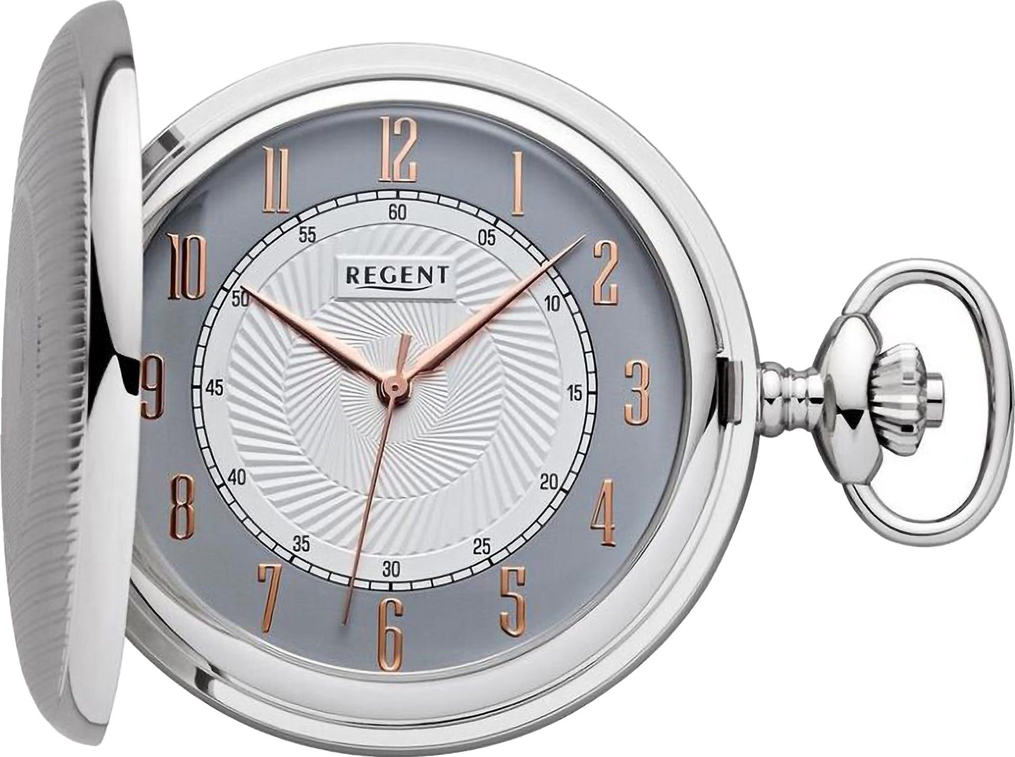 Regent Taschenuhr P729-19477729, (Set, 2-tlg., mit dazu passender Kette),  Uhrzeit