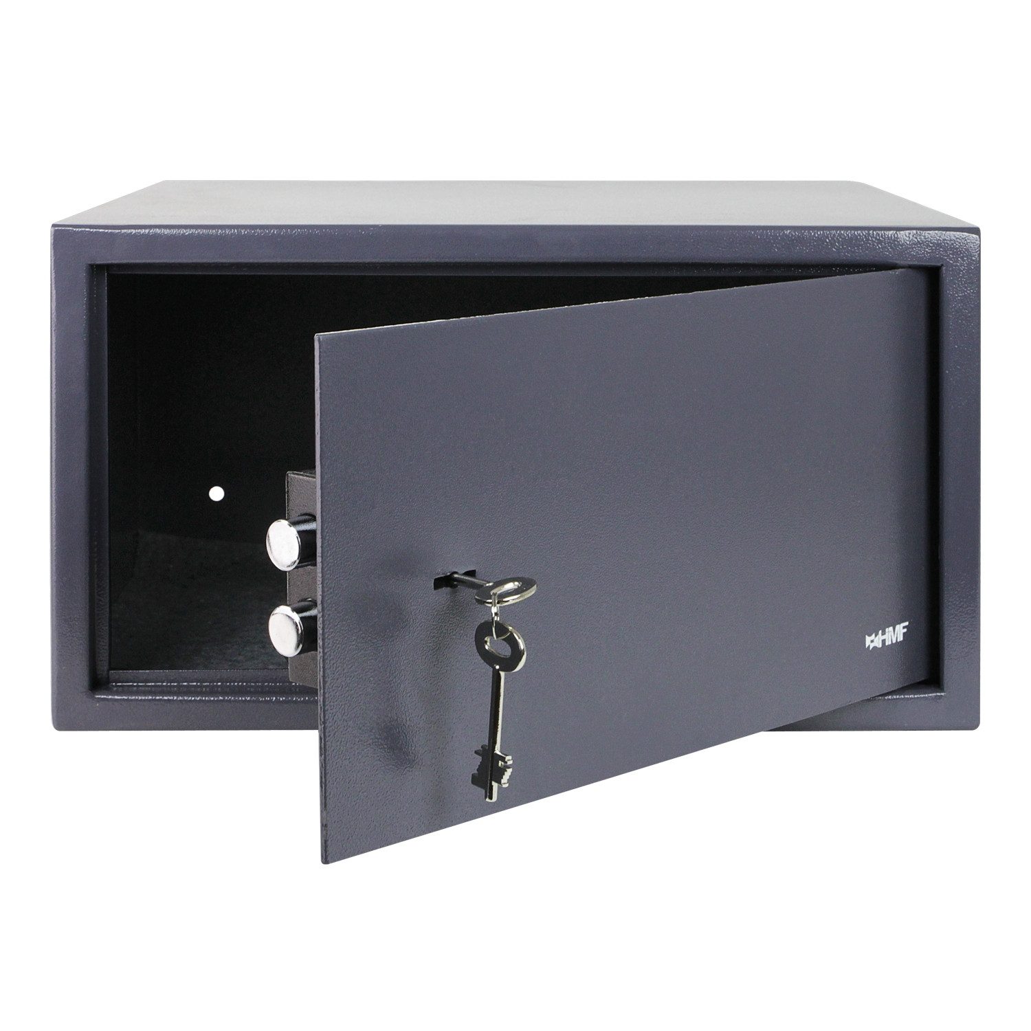 HMF Möbeltresor Safe Tresor mit Schlüssel, Möbeltresor, passend für Laptop und Ordner, 45 x 25 x 36,5 cm, Anthrazit