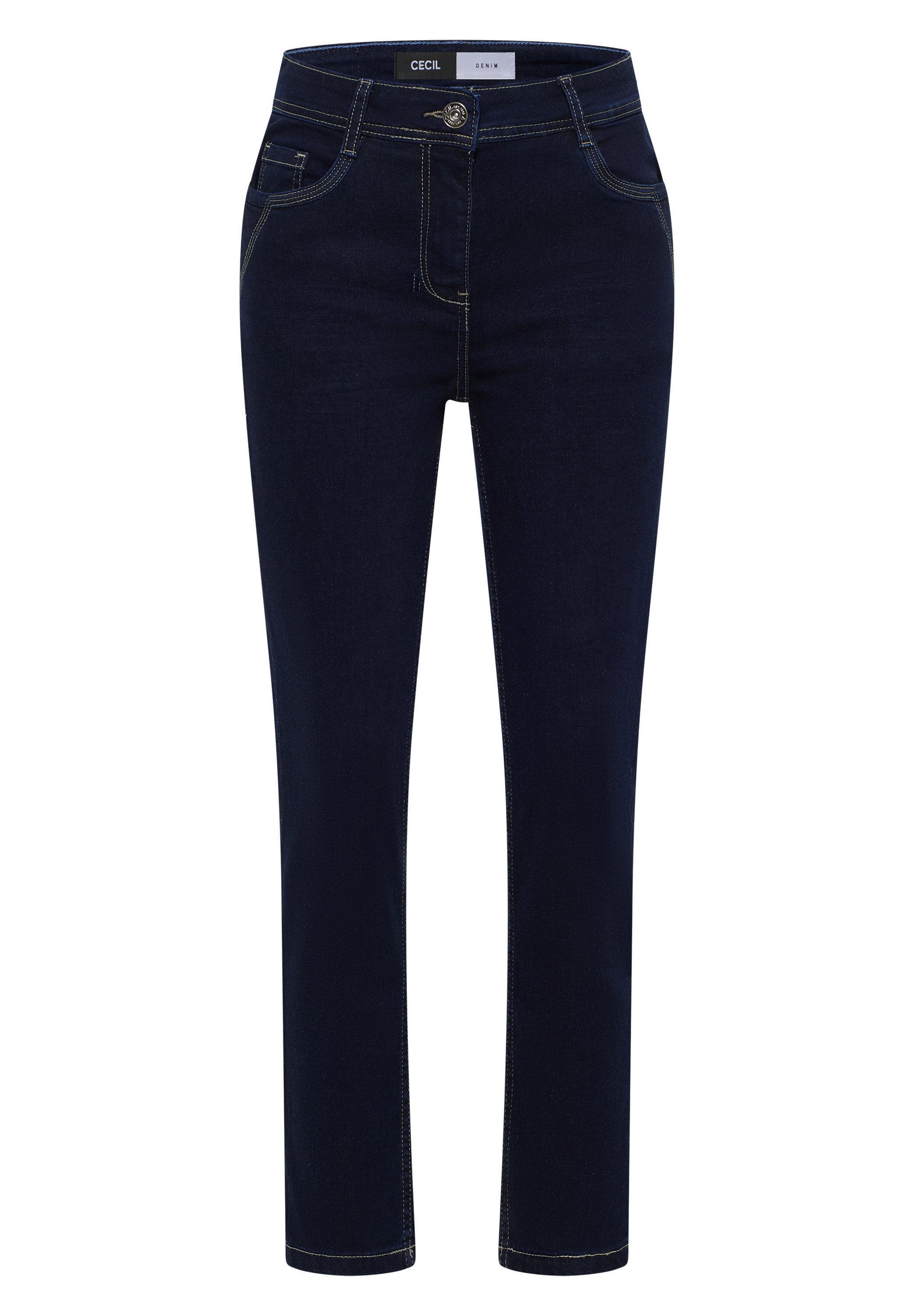 CECIL 5-Pocket-Jeans Style Scarlett mit kontrastfarbenen Nähten