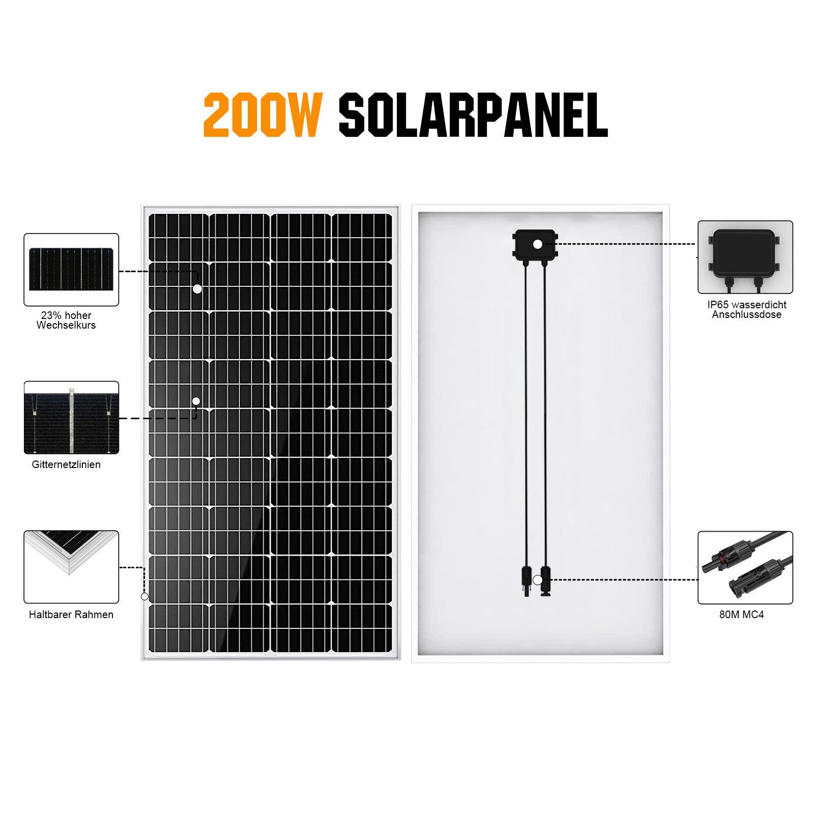 200W Solarmodul Solarmodul GLIESE 600Watt 12V