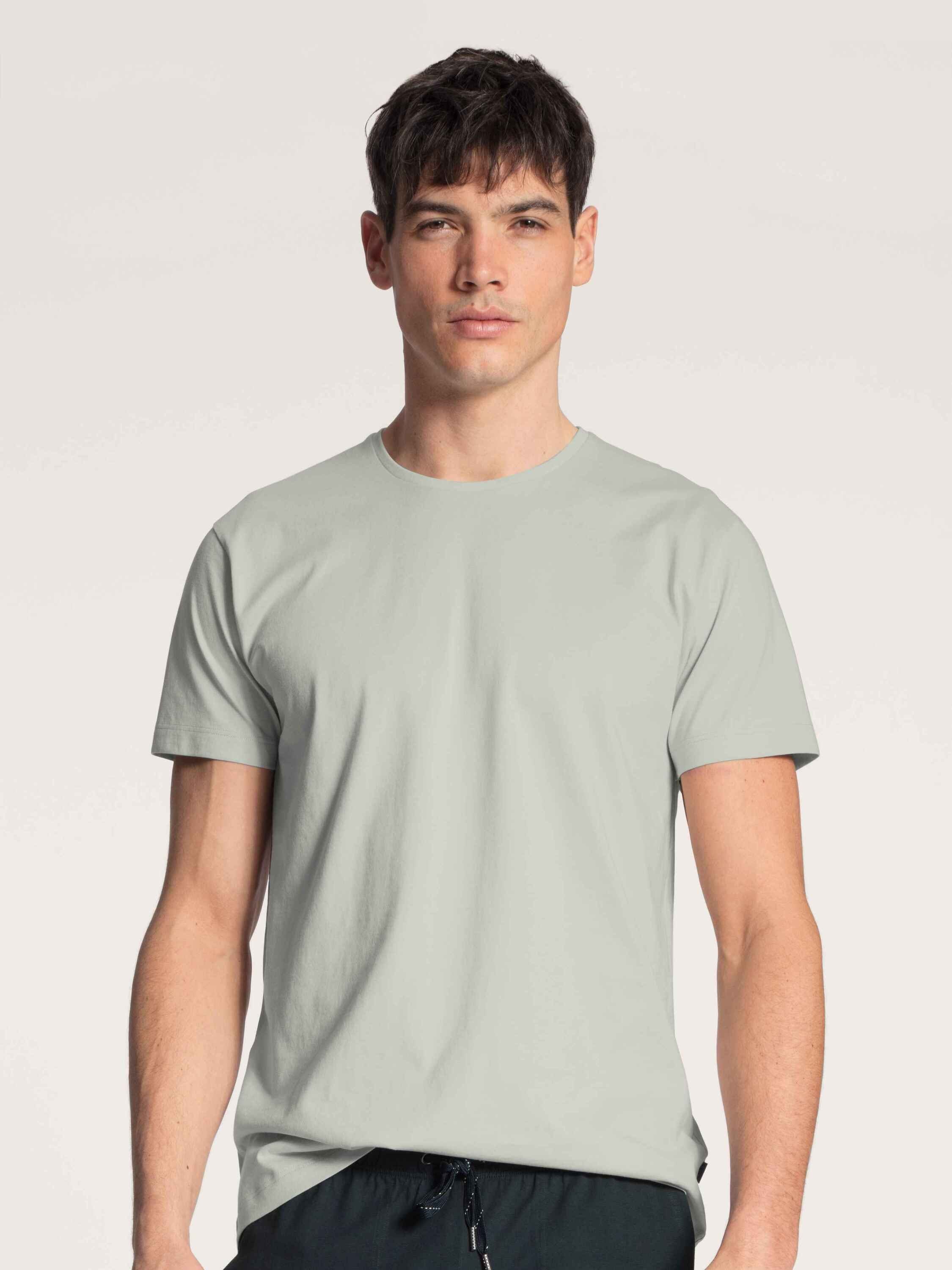 [Sieht elegant aus] CALIDA Kurzarmshirt Kurzarm-Shirt, Rundhals (1-tlg) fog