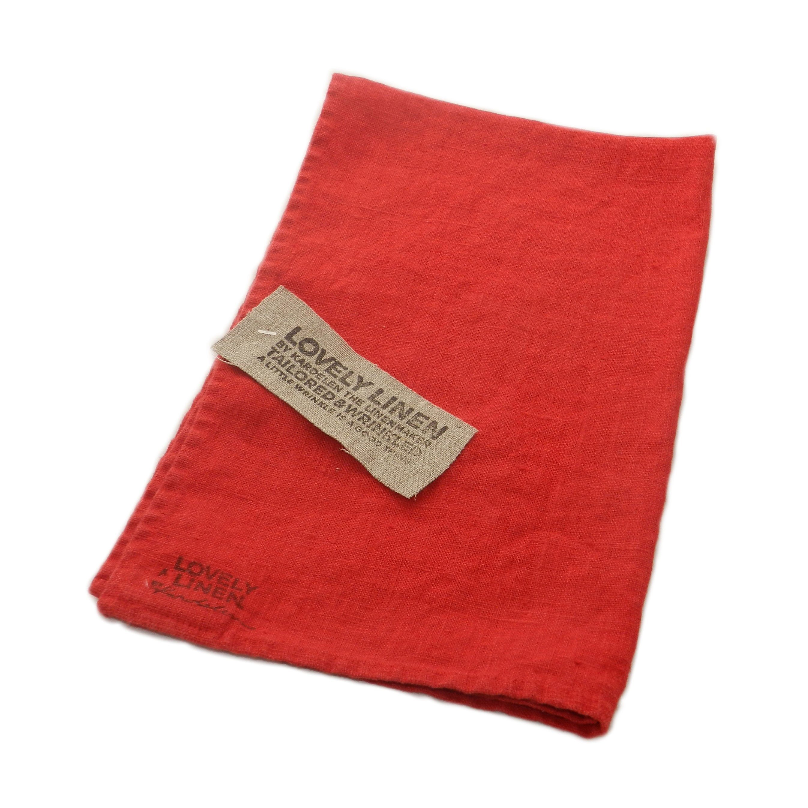 Lovely Linen Handtuch Lovely Linen 100% Leinen 45 cm, 70 x rot Geschirrtuch