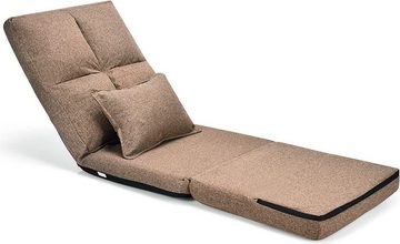 KOMFOTTEU Sofa Bodenstuhl Bodensofa, mit 1 Kissen, mit 5-Fach Verstellbarer Rückenlehne