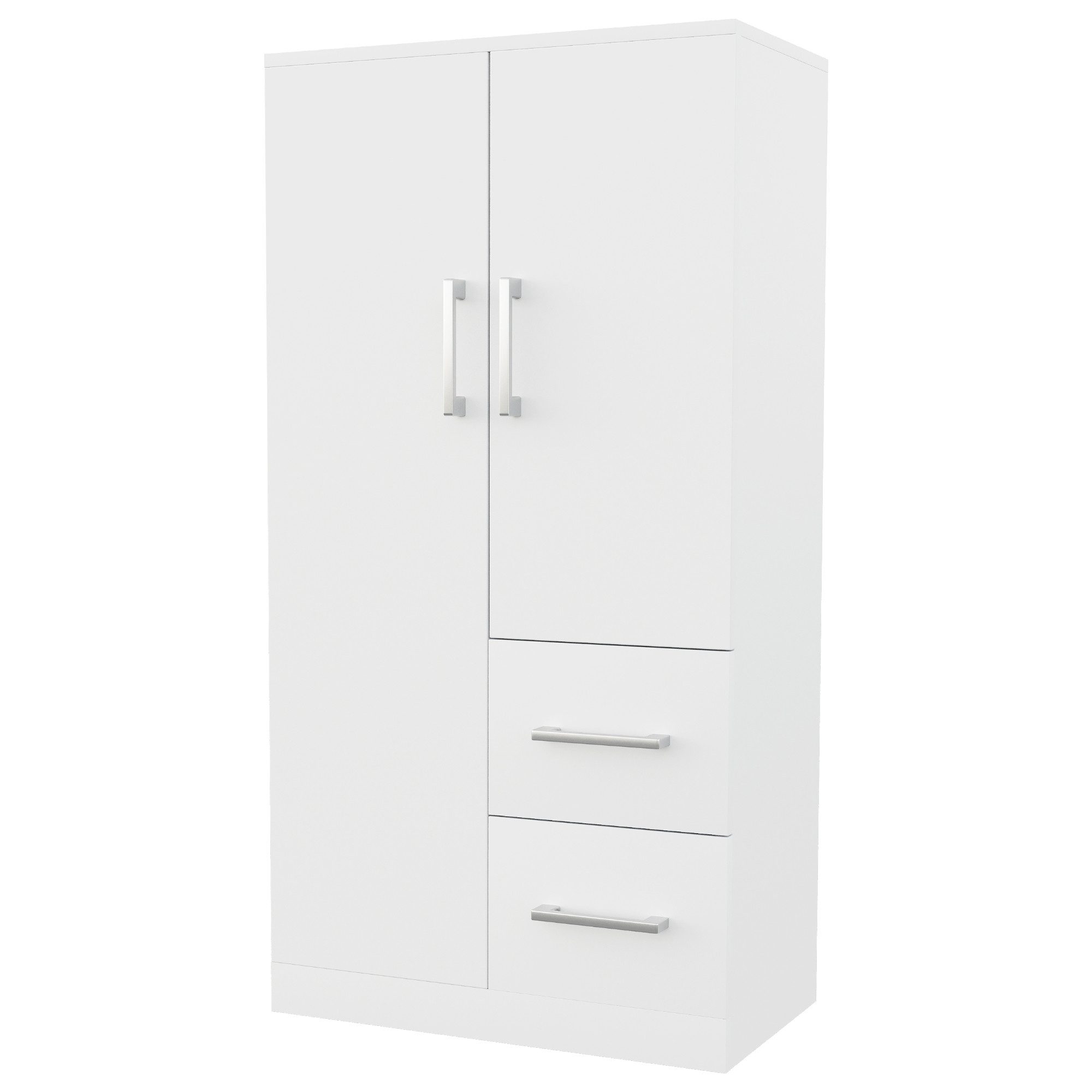 BlingBin Kleiderschrank Schrank Einzelkleiderschrank mit Schubladen und Staufächern (Kleiderschrank, 1-St., 70 x 40 x 135 cm) Kinderkleiderschrank, Doppeltür-Design, weiß