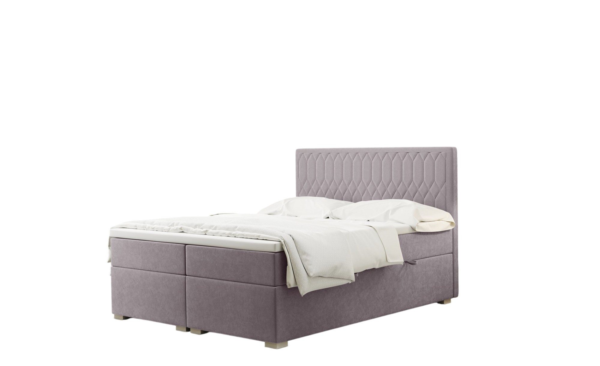 Fun Möbel Boxbett Schlafzimmerbett DUSTY Überlänge (220cm) in Stoff Riviera (Stoff Riviera, inkl. Kaltschaumtopper), inkl. Bettkasten