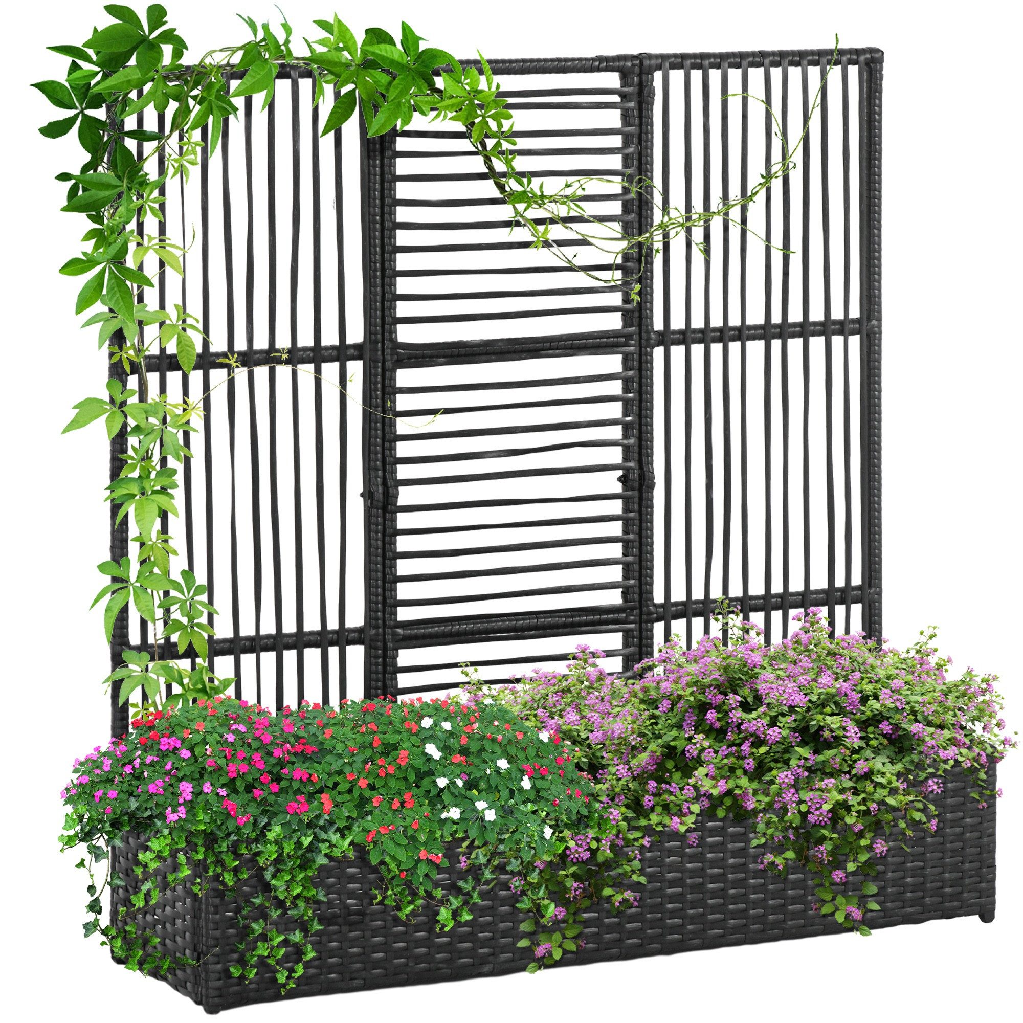 Outsunny Blumenkasten mit Rankhilfe, wetterbeständig (Pflanzkasten, günstig online kaufen