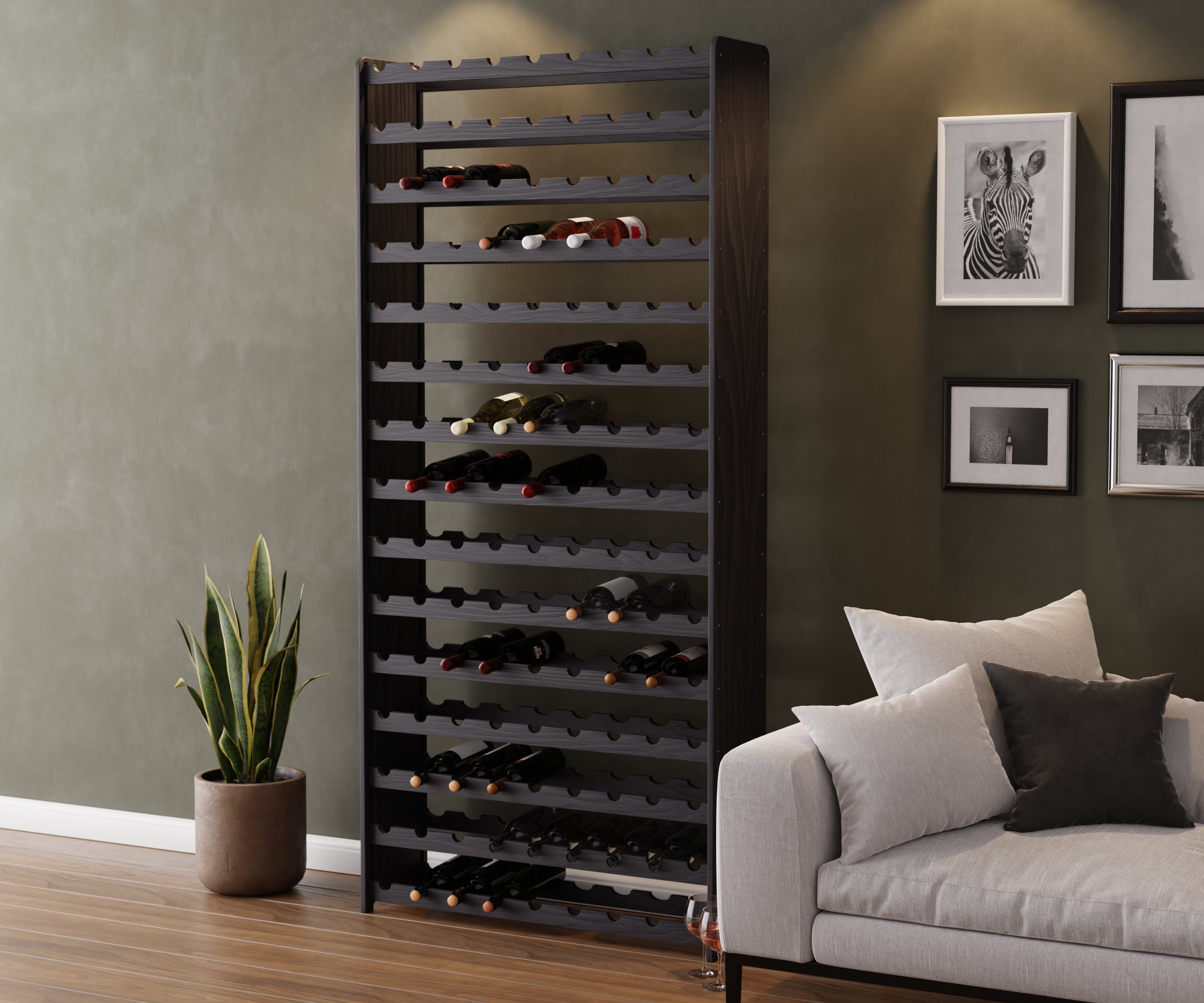 Lenmar Weinregal Weinregal Weinregal Holz Flaschenregal für 91 Flaschen Lenmar