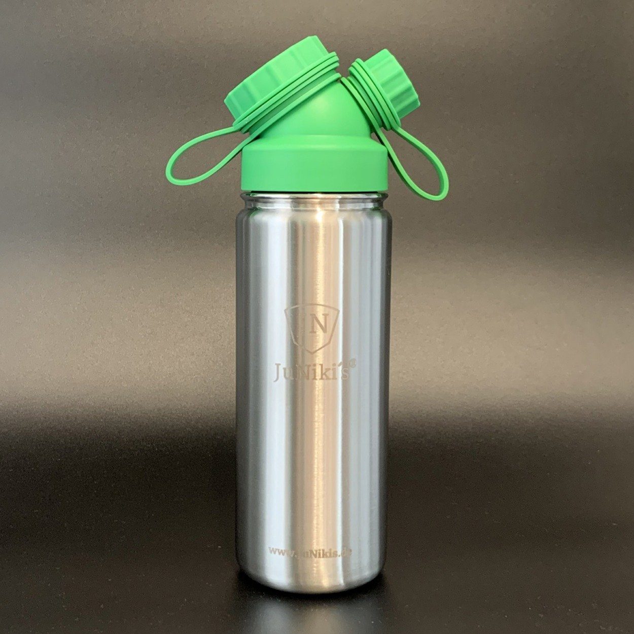 Neck® 2er Deckel pend) mit Edelstahl-Trinkflasche (pat. isolierte blau grün JN Double Set Isolierflasche und JuNiki´s JuNiki´s eco Silikonhüllen auslaufsichere line,