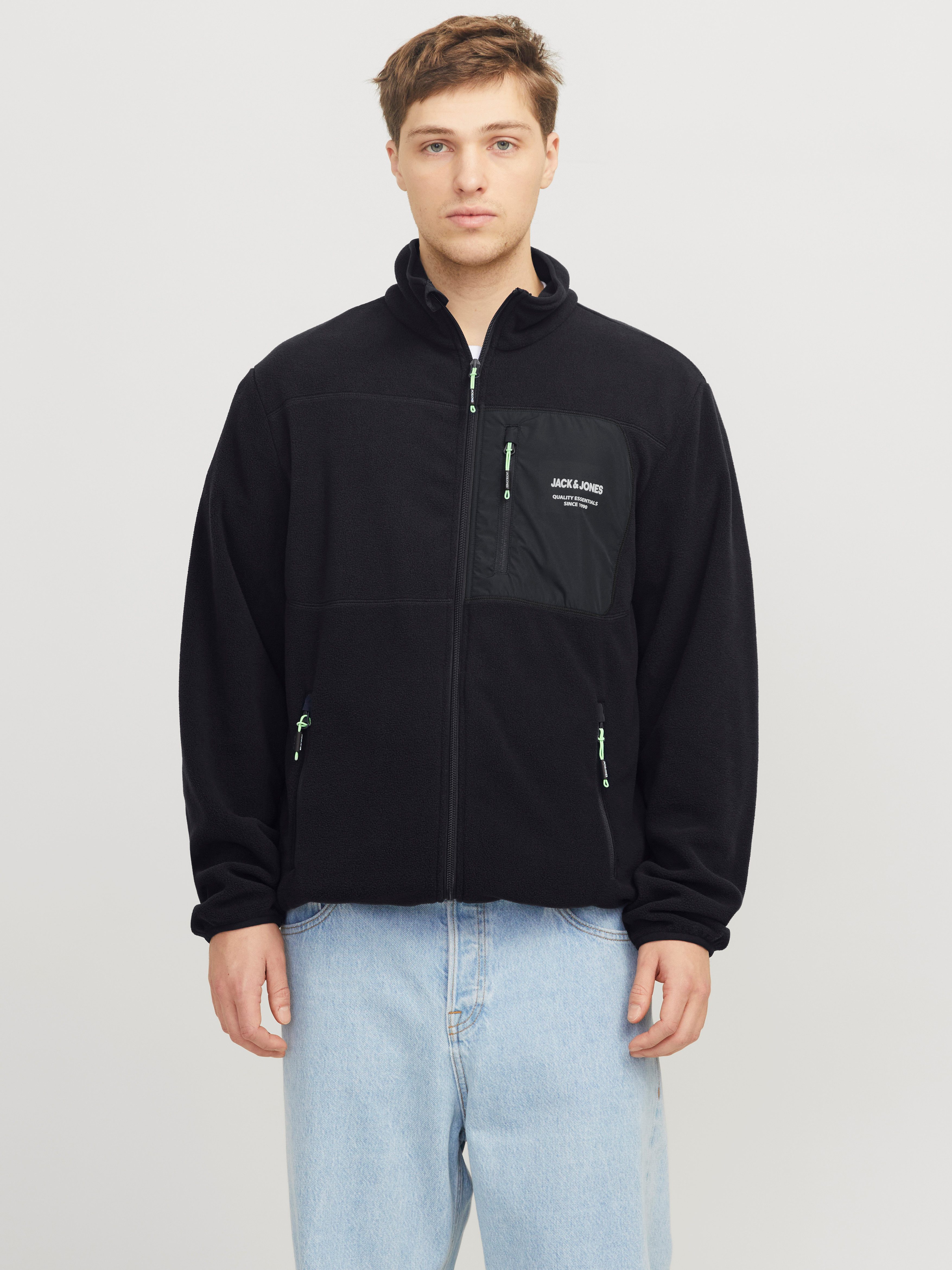 Jack & Jones Outdoorjacke JJTHEO – Fleecejacke mit Stehkragen und Logoprint günstig online kaufen