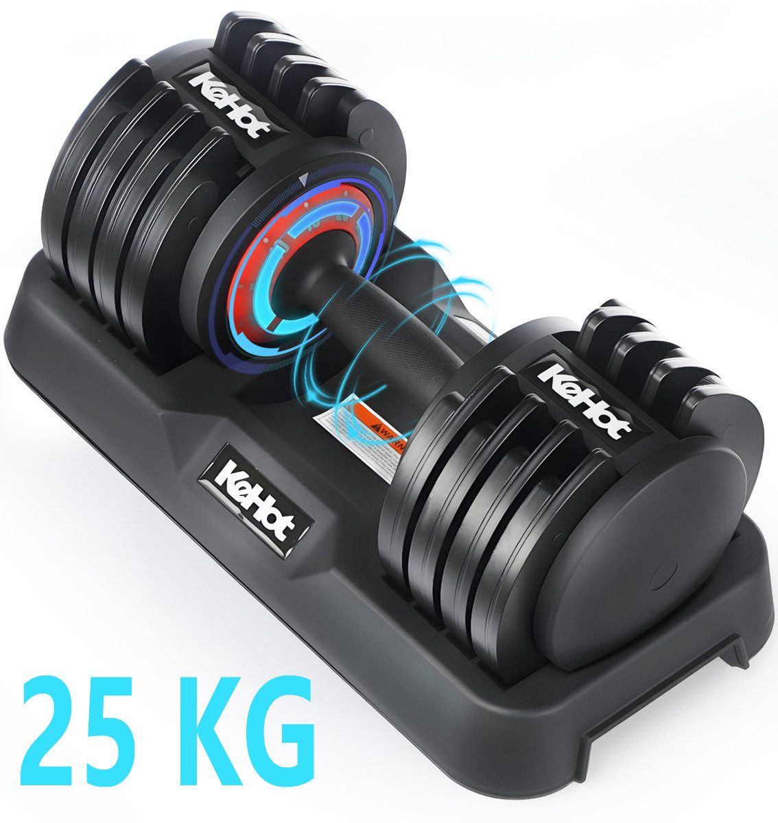 kehot Hantel-Set Verstellbare Kurzhantel 25 kg, 5 Gewichtsstufen für Heimtraining, (Fitness Hantel Rutschfestem Griff & Ablage, für Zuhause, Büro, Fitnessstudio, Körpertraining)