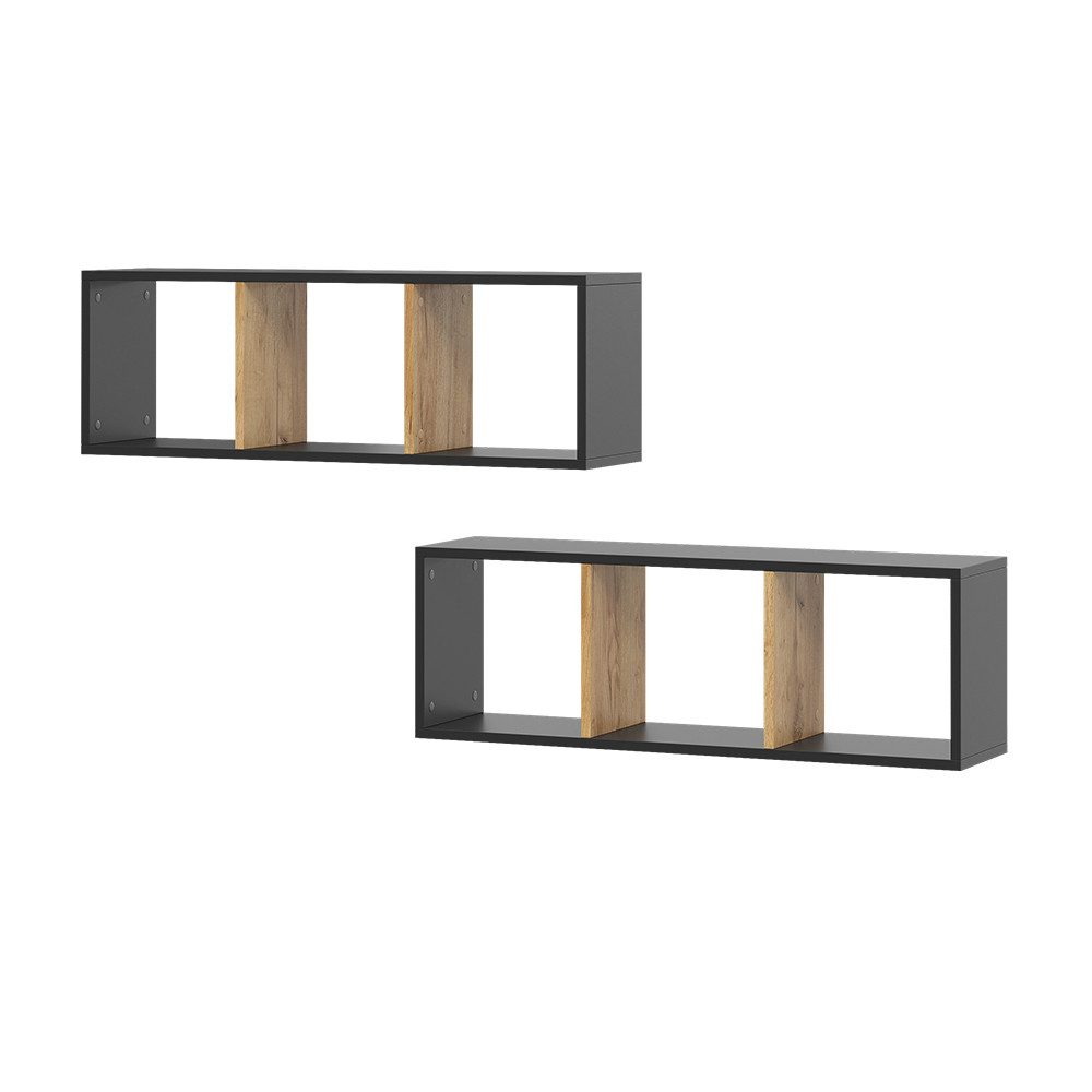 Vicco Bücherregal Tomy, Anthrazit/Goldkraft Eiche, 90 x 30 cm 2er Set günstig online kaufen