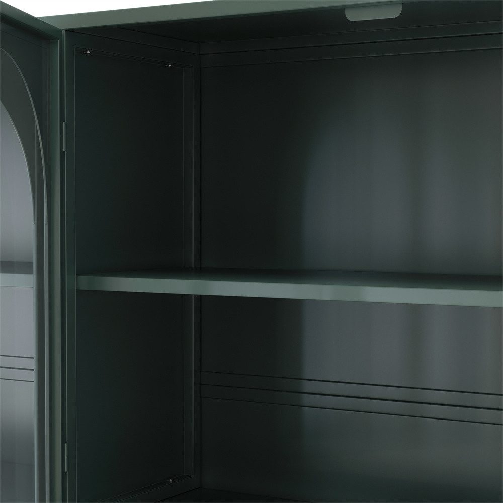 MODFU Wandhängeschrank Hängeschrank,Four-door,Glass Wall Cabinet Storage, 120CM Vier-Türen Glas-Wandregal, Wandmontiert, Ideal für Küche, Wohnzimmer, Badezimmer, Space-Saving Design, Langlebig, Vielseitige Nutzung