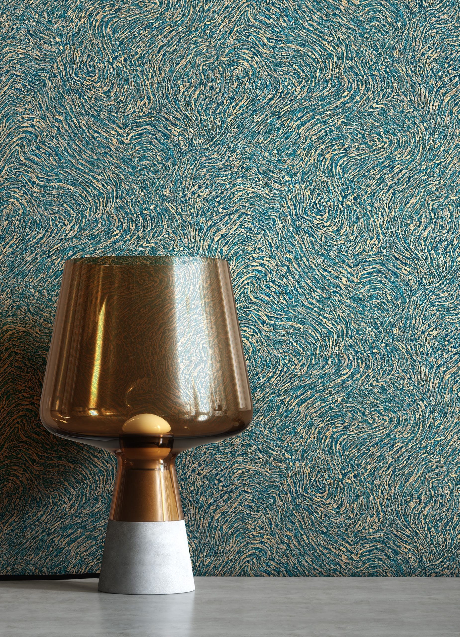 Newroom Vliestapete, Blau Tapete Modern Muster günstig online kaufen