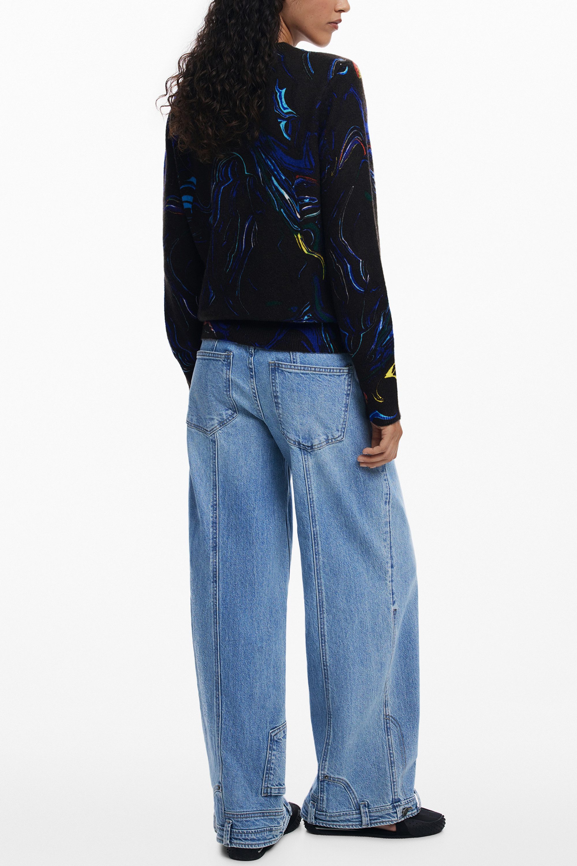 Desigual Strickpullover Damenpullover Schwarz: Modisches Langarmshirt mit S günstig online kaufen