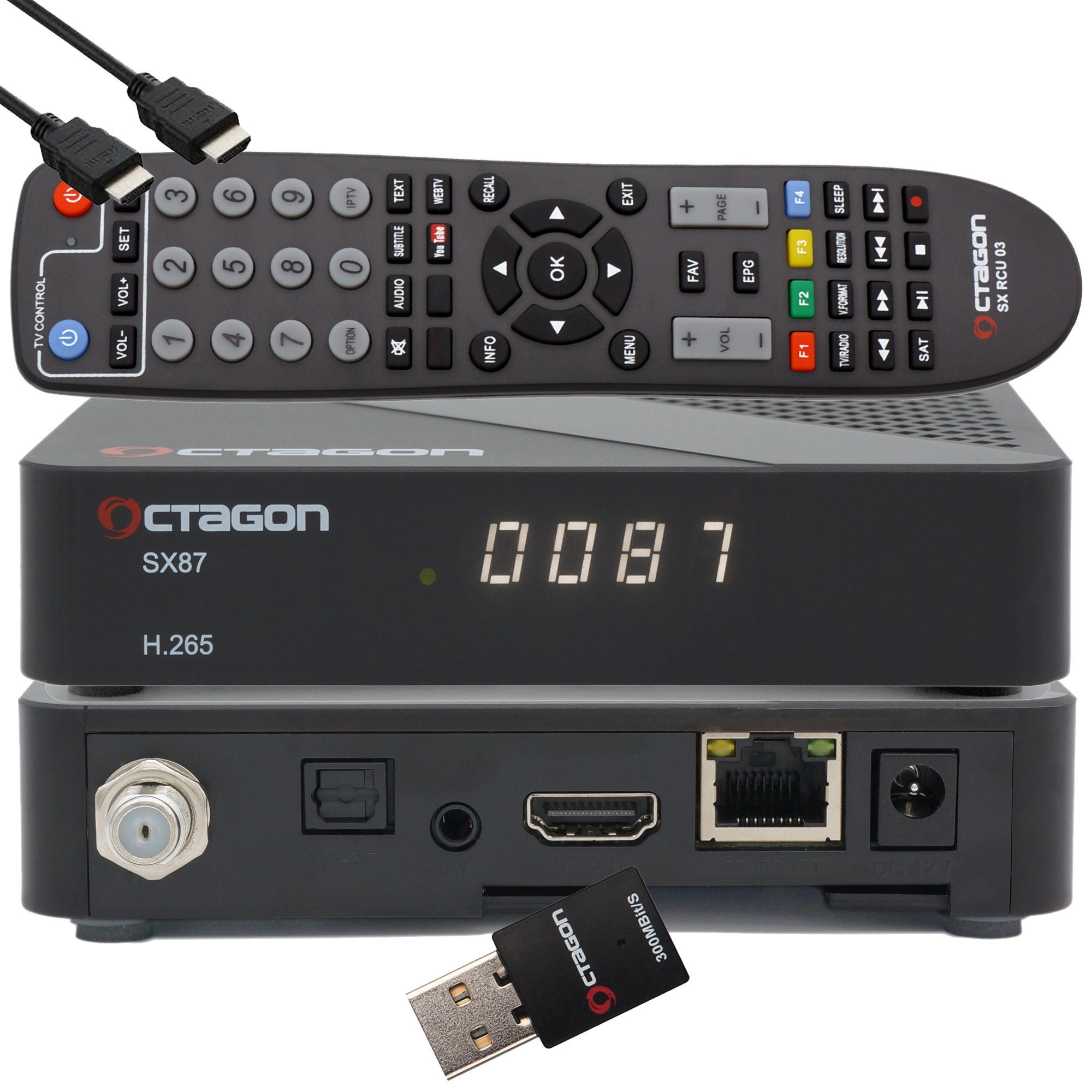 OCTAGON SX87 HD H.265 Receiver S2+IP IPTV Box HEVC Smart SAT-Receiver Set-Top Sat + - &