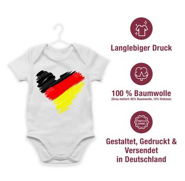 Shirtracer Shirtbody Deutschland WM Herz 2024 Fussball EM Fanartikel Baby