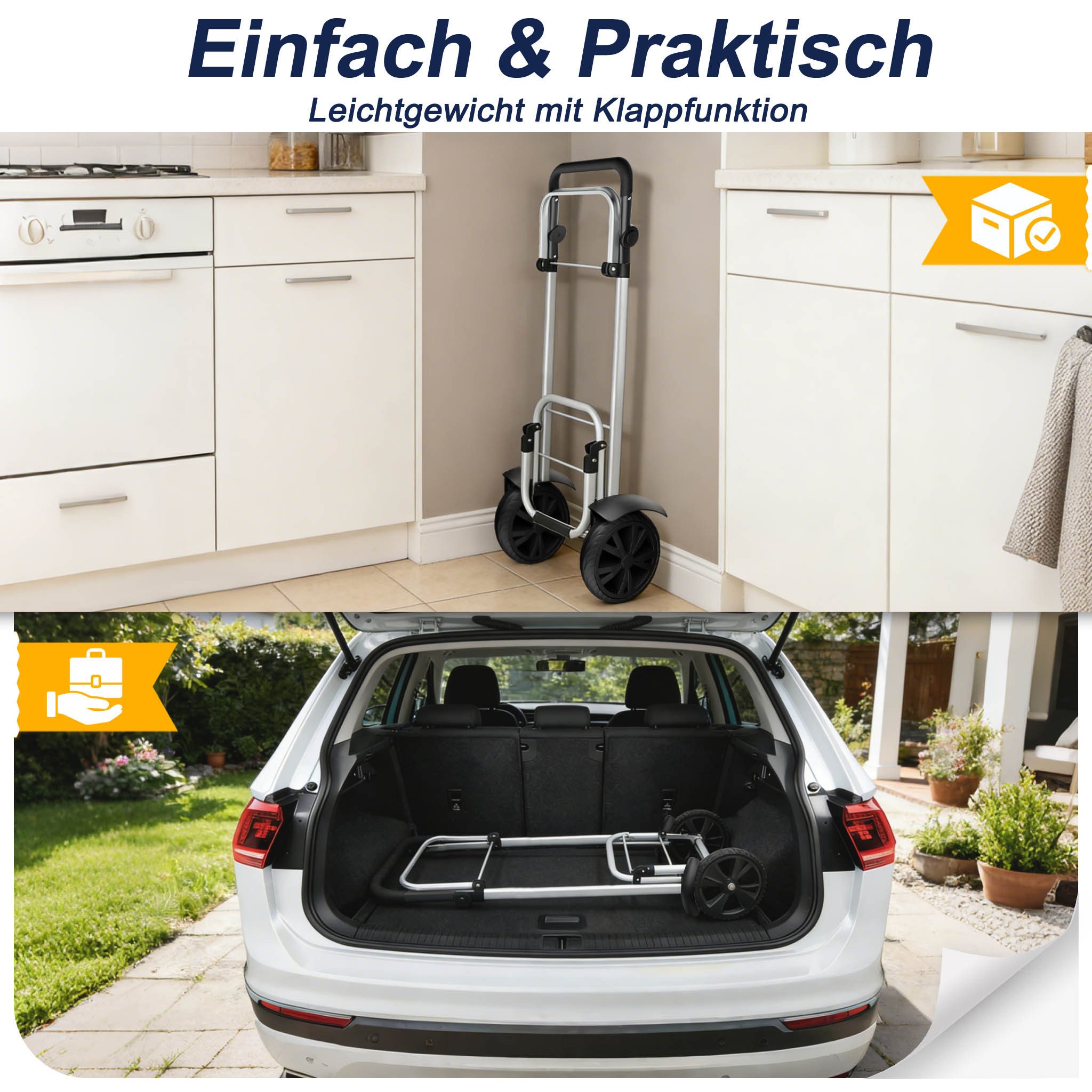 FIVMEN Einkaufstrolley 56L Trolley Einkaufswagen mit Extra Großen Rädern, 3 in 1 Treppensteiger Trolley mit Wasserdichter Tasche und Kühlfach – Bild 5 von 5