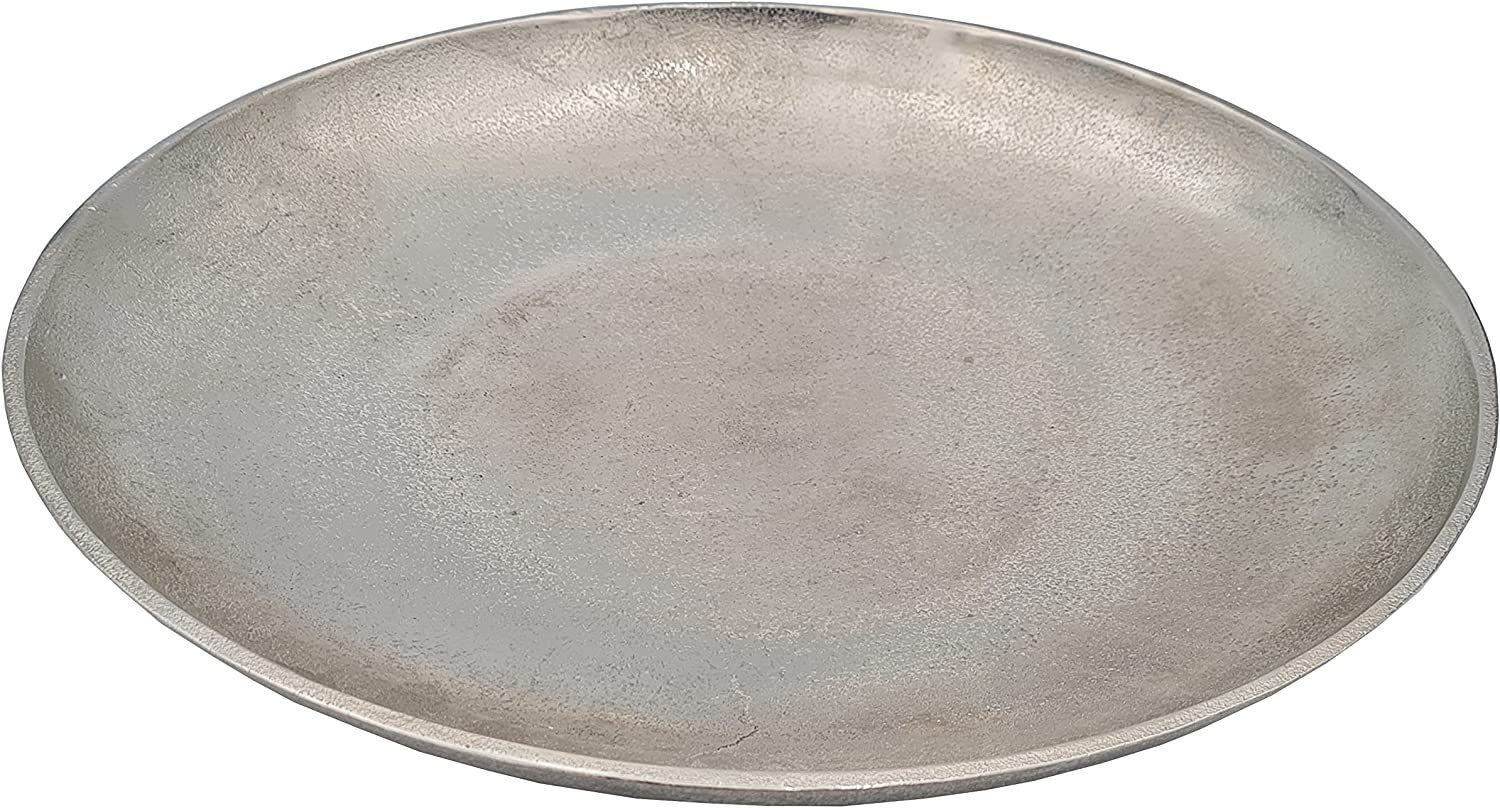 Meinposten Dekoschale MILA silber Metall Schale Deko Teller Kerzenschale Ø günstig online kaufen