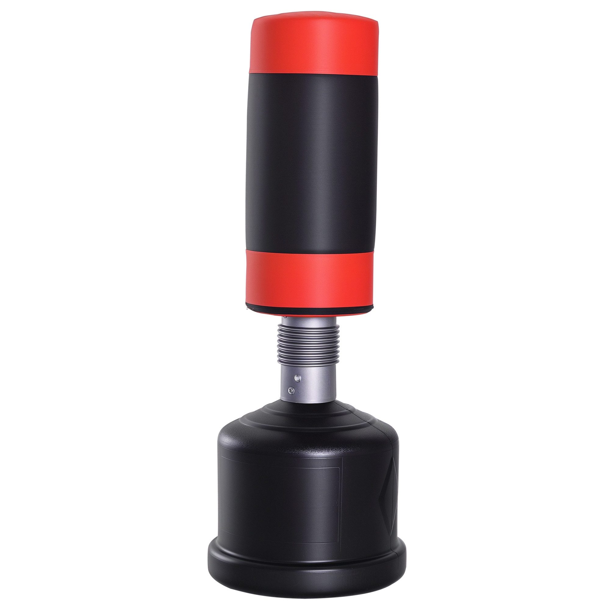 HOMCOM Standboxsack Boxpuppe Boxdummy DummyTraining (Boxsack, 1-tlg., Boxpartner), 158-186 cm Höhenverstellbar NEU Schwarz+Rot