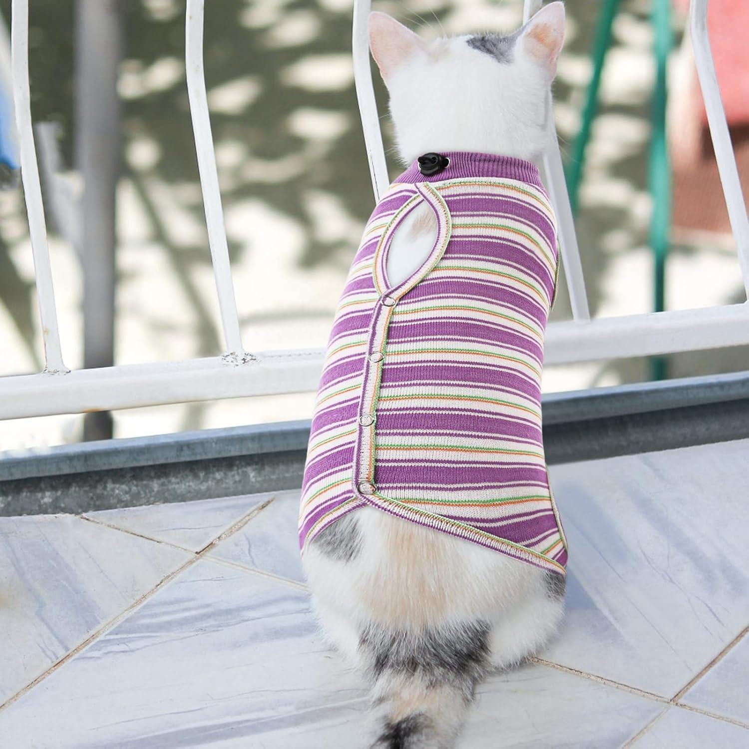 LuxusKollektion Schutzkragen Katzenbody postoperativ Erholungsanzug EHalsband XS Lila