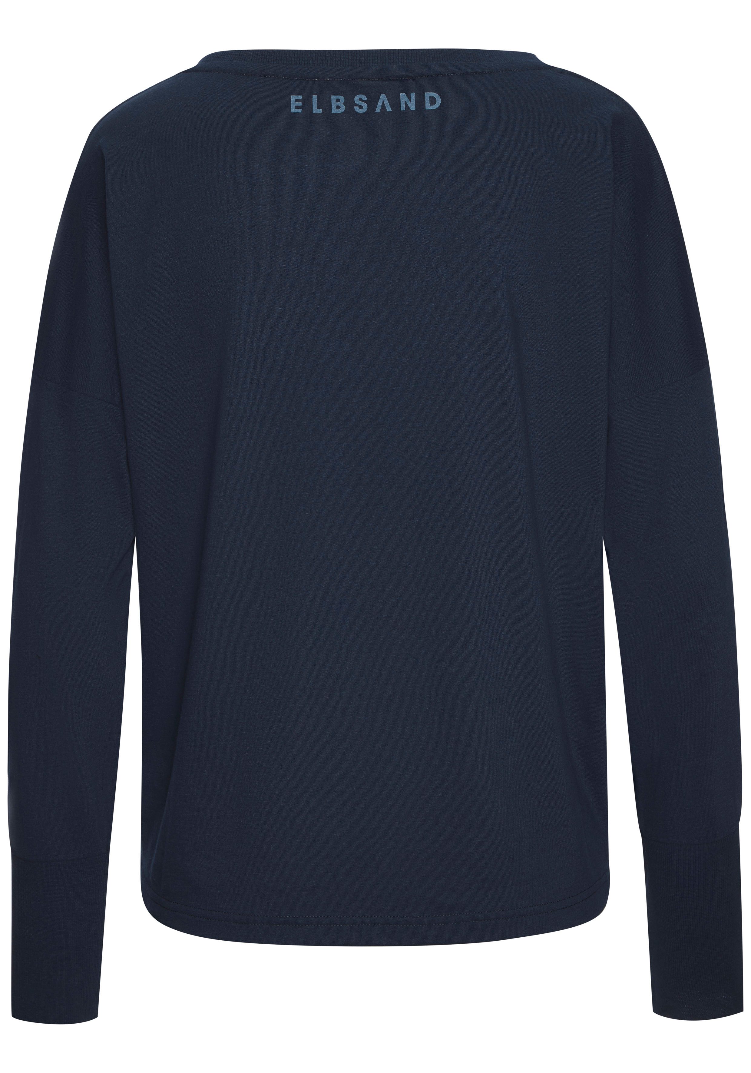 Elbsand Langarmshirt Iruna mit Frontdruck, Longsleeve, lockerer Schnitt