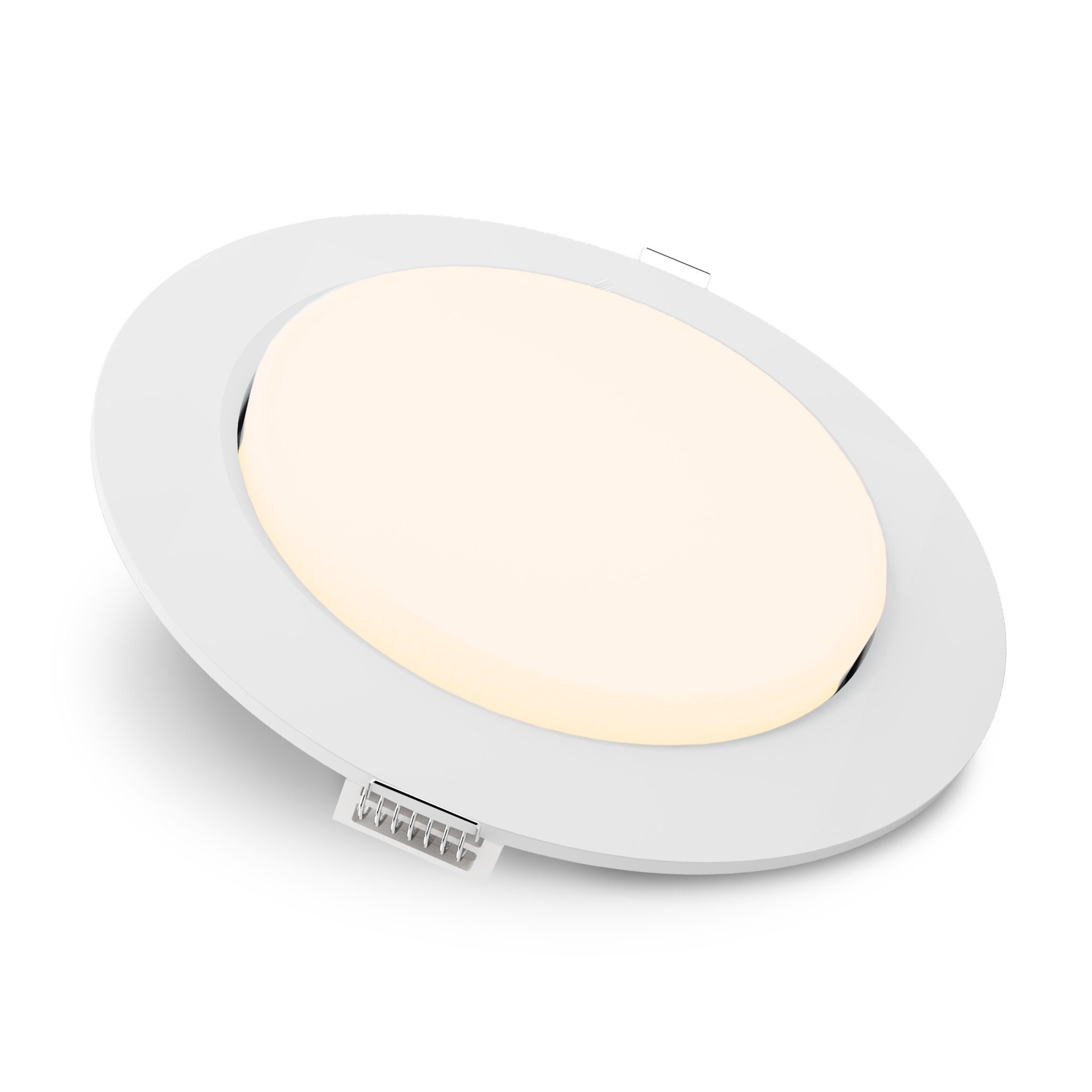SSC-LUXon LED Einbaustrahler RX-3 flache LED Einbauleuchte Spot weiss mit GX53 LED 6W dim, Warmweiß