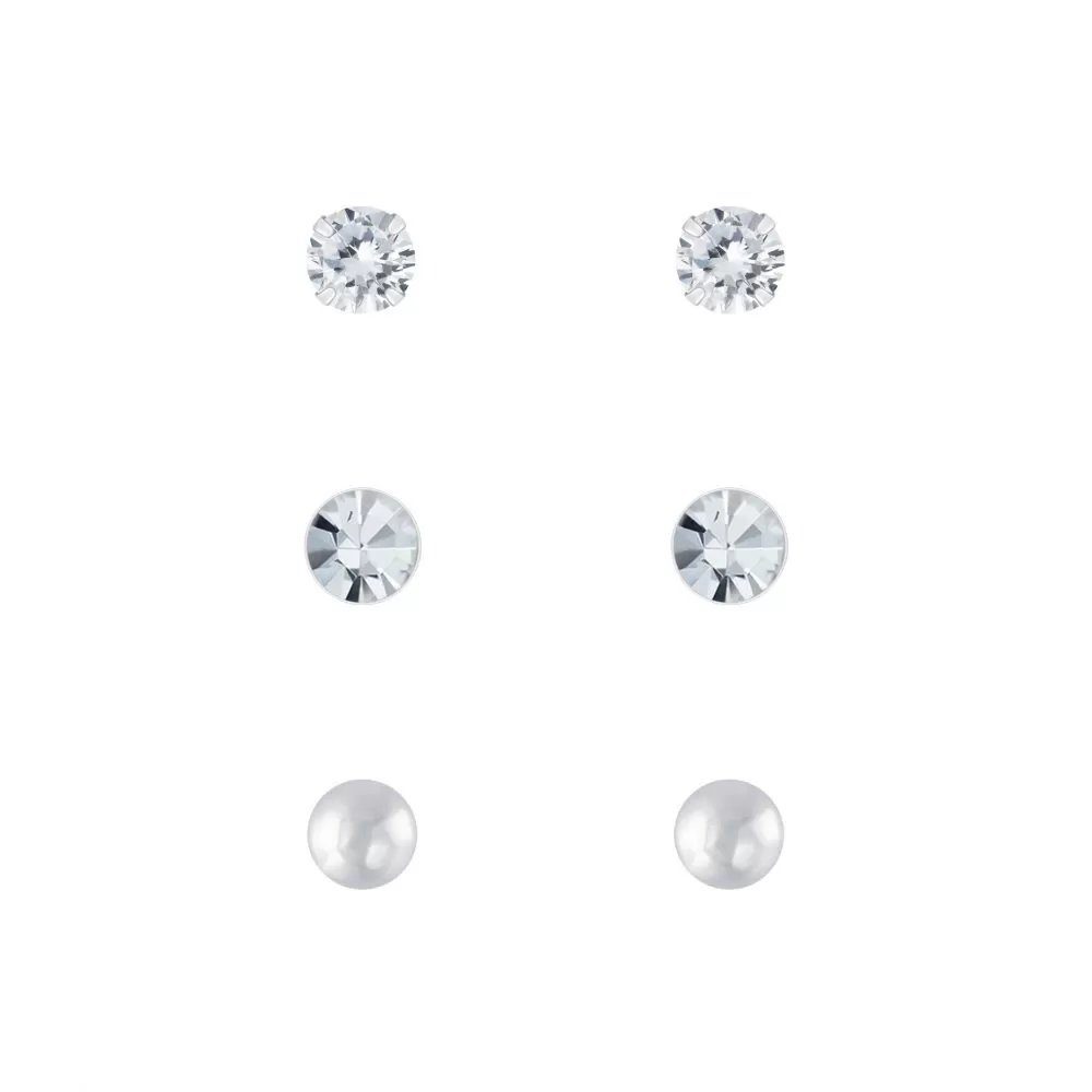 ALEXANDER YORK Ohrstecker-Set Crystal, Diamond, Pearl, günstig online kaufen