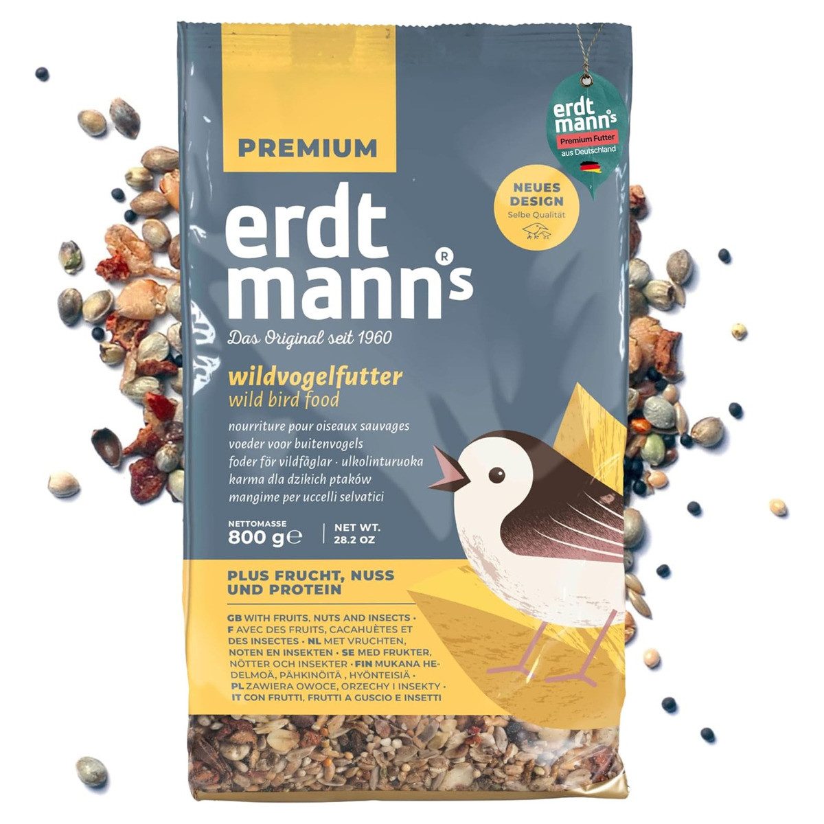 Erdtmann's schalenloses Streufutter PLUS 800 g im Flachbeutel, für: Vogel