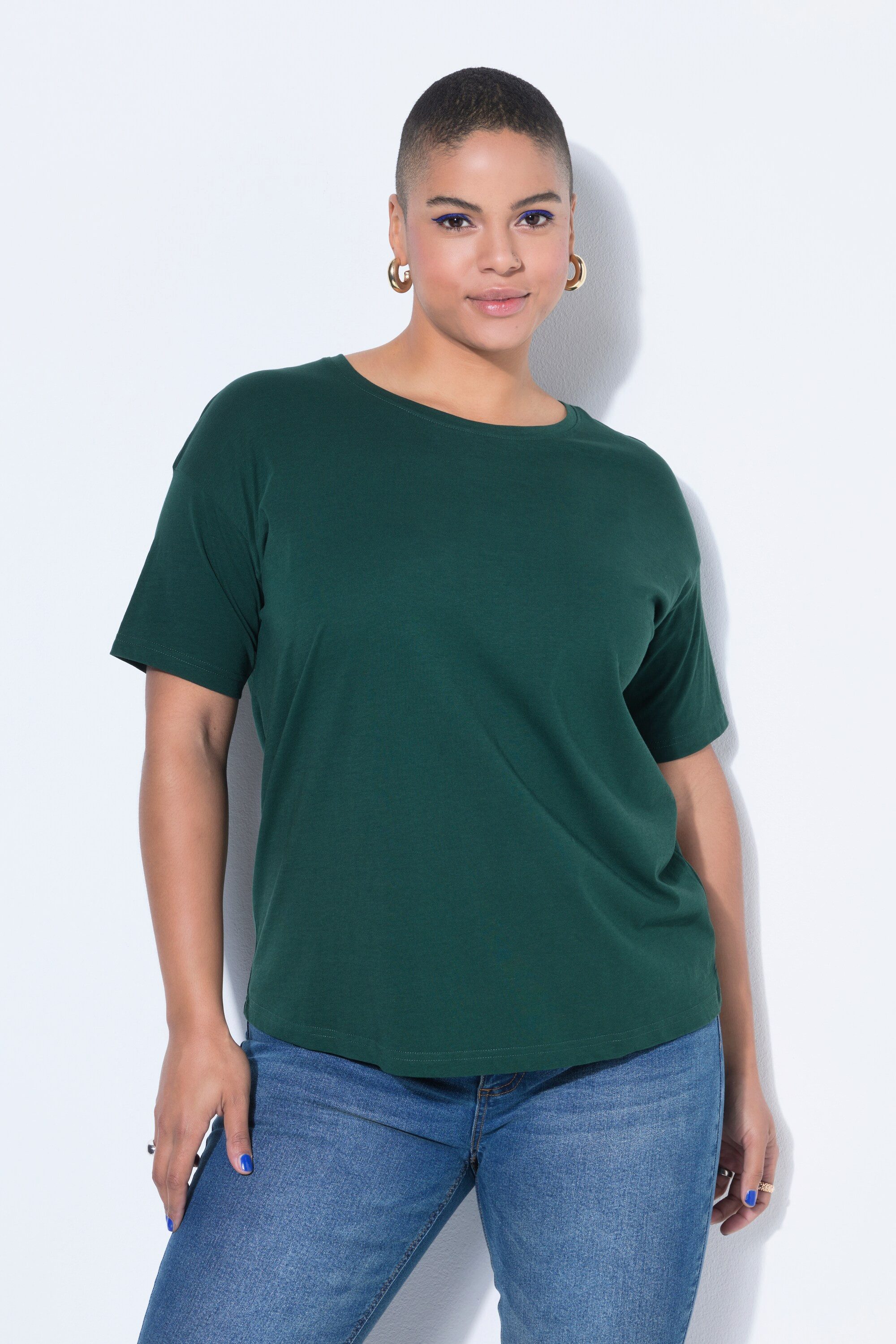 T-Shirt Basic-Shirt Relaxed Shape überschnittene Schultern
