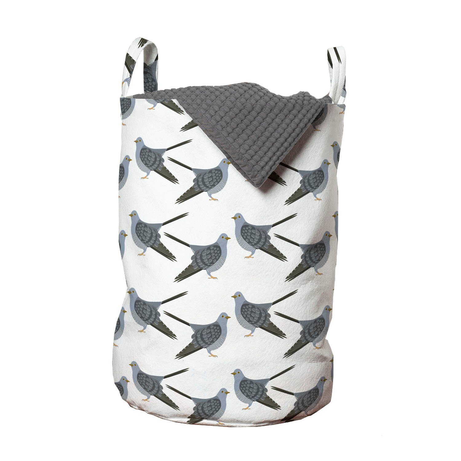 Kordelzugverschluss Vogel für Abakuhaus Wäschekorb Wäschesäckchen mit Griffen Tauben-Flügel-Muster-Grafik Waschsalons,