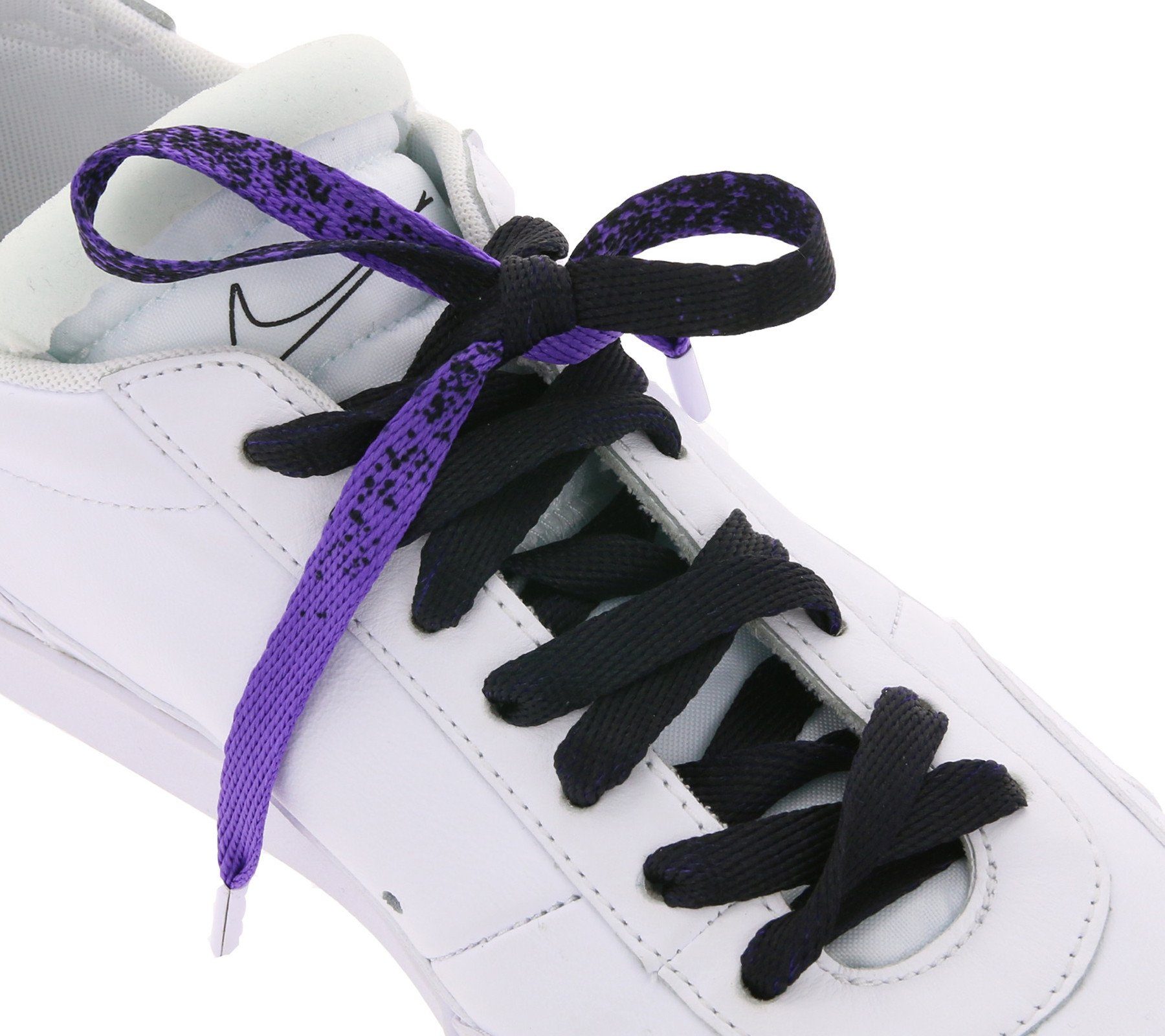 Tubelaces Schnürsenkel TubeLaces Schuhe Schnürsenkel trendige Schnürbänder Schuhbänder Violett/Schwarz