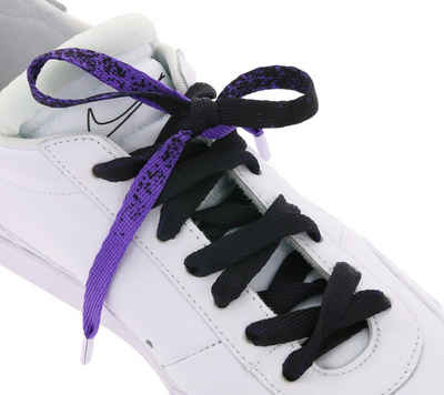 Tubelaces Schnürsenkel TubeLaces Schuhe Schnürsenkel trendige Schnürbänder Schuhbänder Violett/Schwarz
