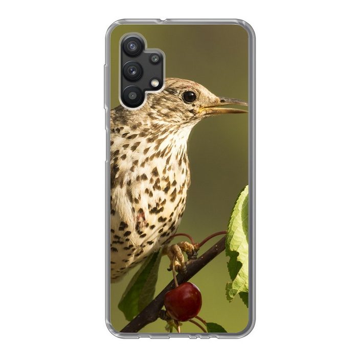 MuchoWow Handyhülle Vogel auf einem Ast Handyhülle Samsung Galaxy A32 5G Smartphone-Bumper Print Handy