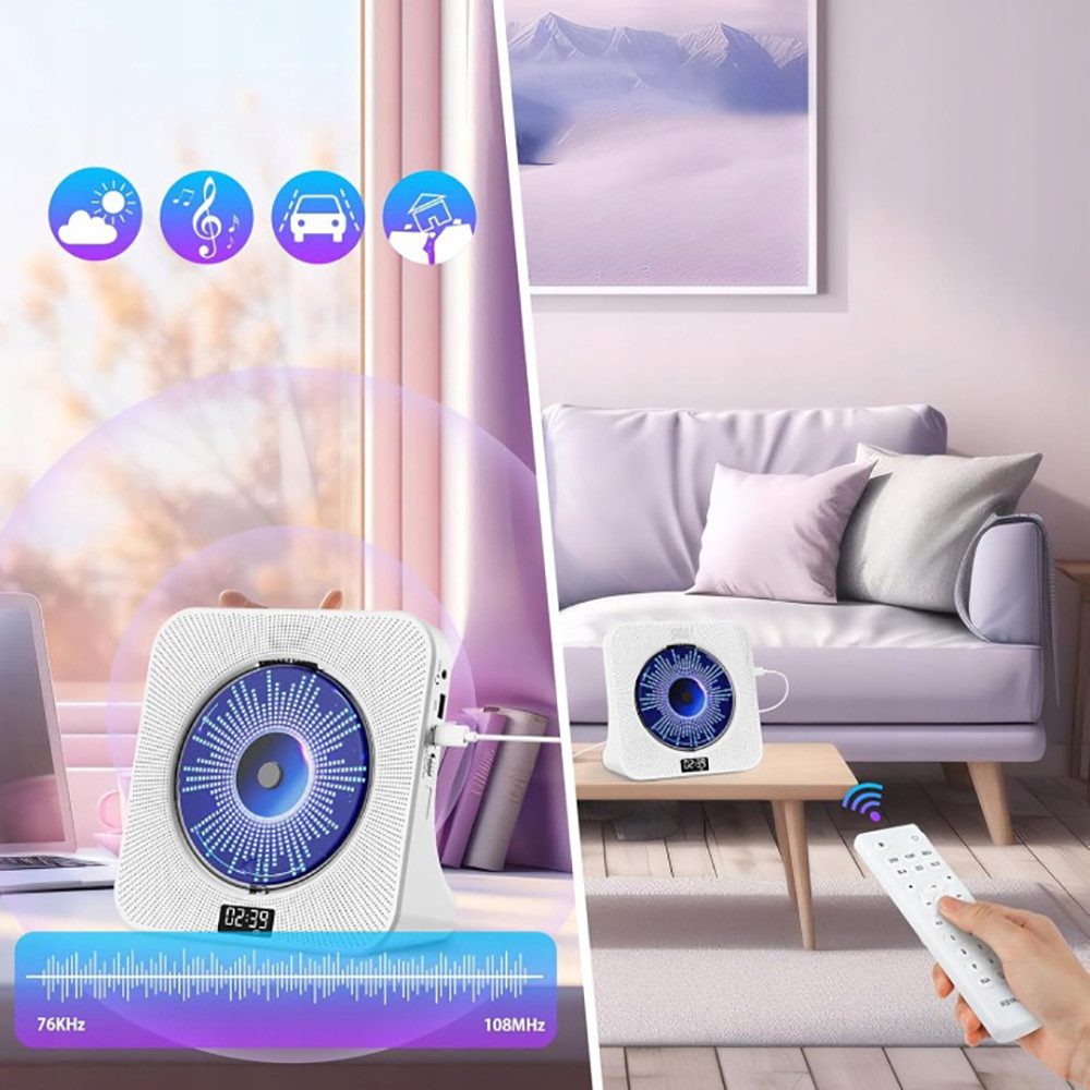 AKKEE Tragbar mit Bluetooth 5.0, CD-Musik, HiFi-Sound-Lautsprecher CD-Player CD-Player (Bluetooth)