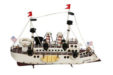 Aubaho Modellboot Modellschiff Baltimore Cruiser USA 1890 Schiff Metall Antik-Stil kein
