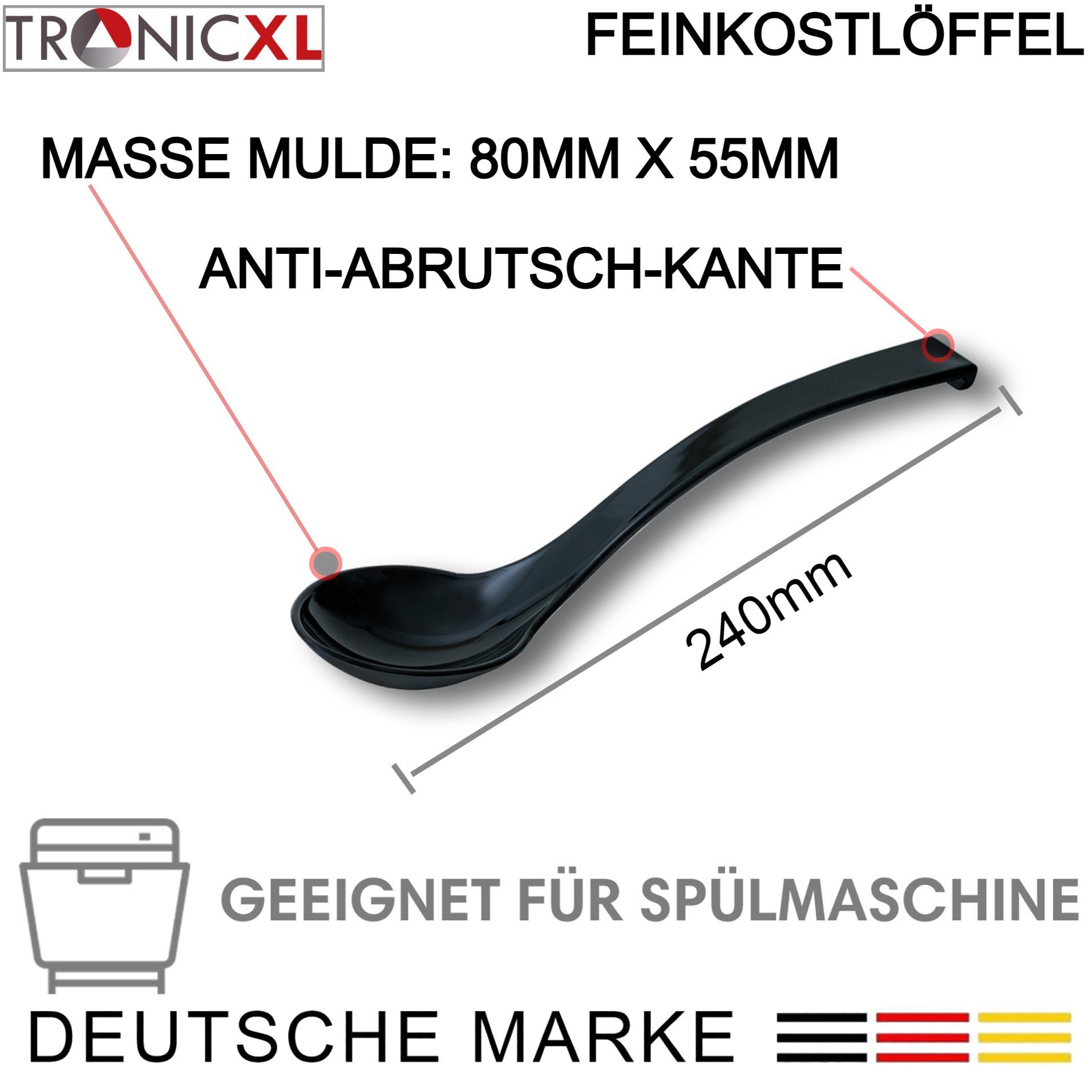 TronicXL Servierlöffel 6 Stück SAN Feinkostlöffel Löffel Servier Feinkost Salat Schöpflöffel, spülmaschinengeeignet SAN Kunststoff Salat Oliven Kapern – Bild 3 von 5