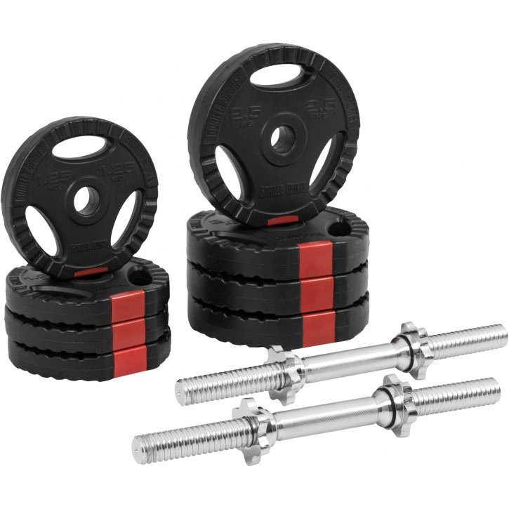 mit SPORTS 2 GORILLA Verstellbar, Hantelset Hantel-Set (Set) Kurzhanteln, Kunststoff 20 kg