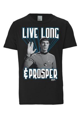 LOGOSHIRT T-Shirt Spock – Star Trek – Live Long & Prosper mit coolem Frontprint