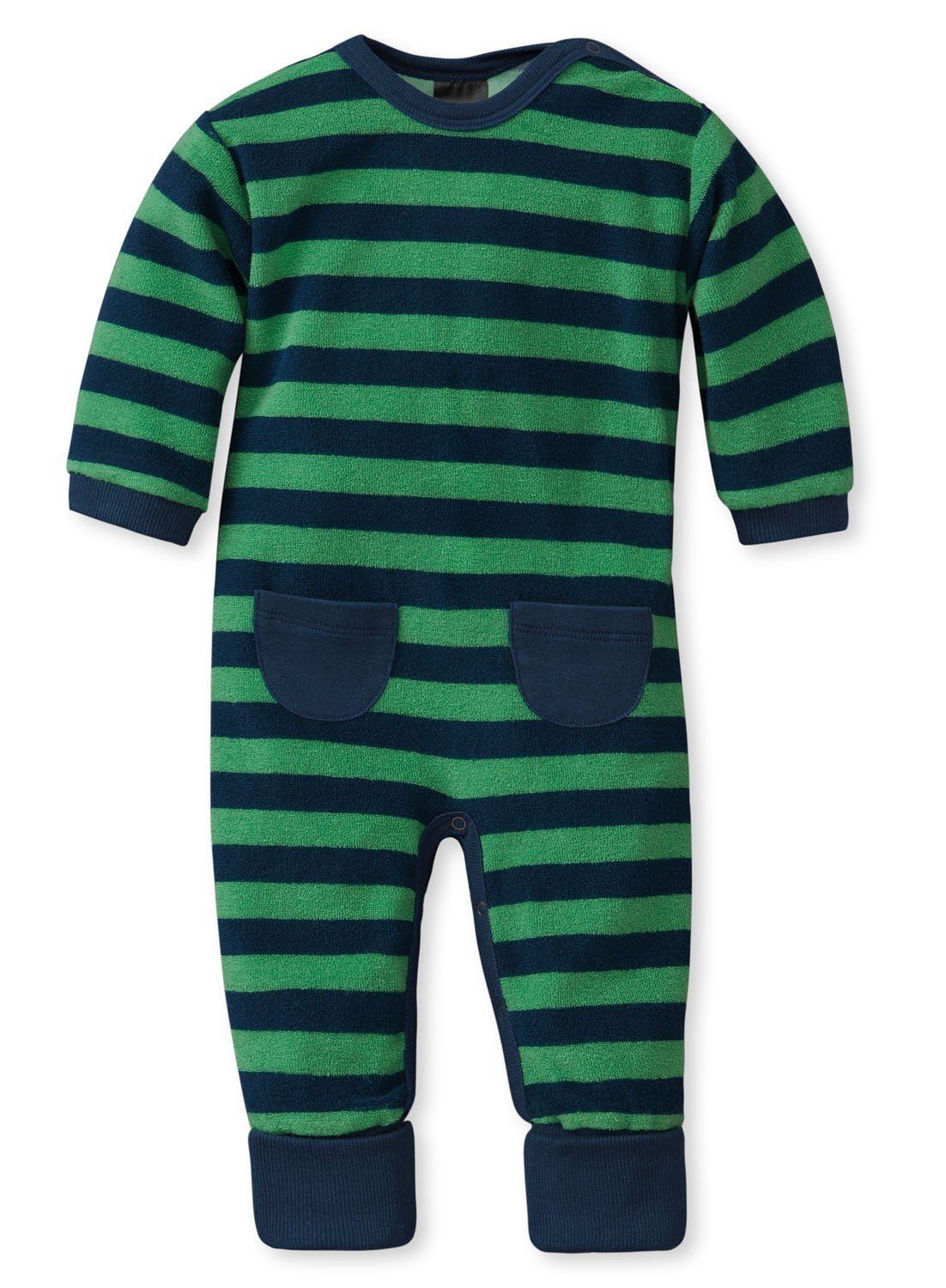 Baumwolle Schiesser Baby Krempelfuss, für Set) Jungen 1 Schlafanzug Frottee Body (Packung, tlg., mit