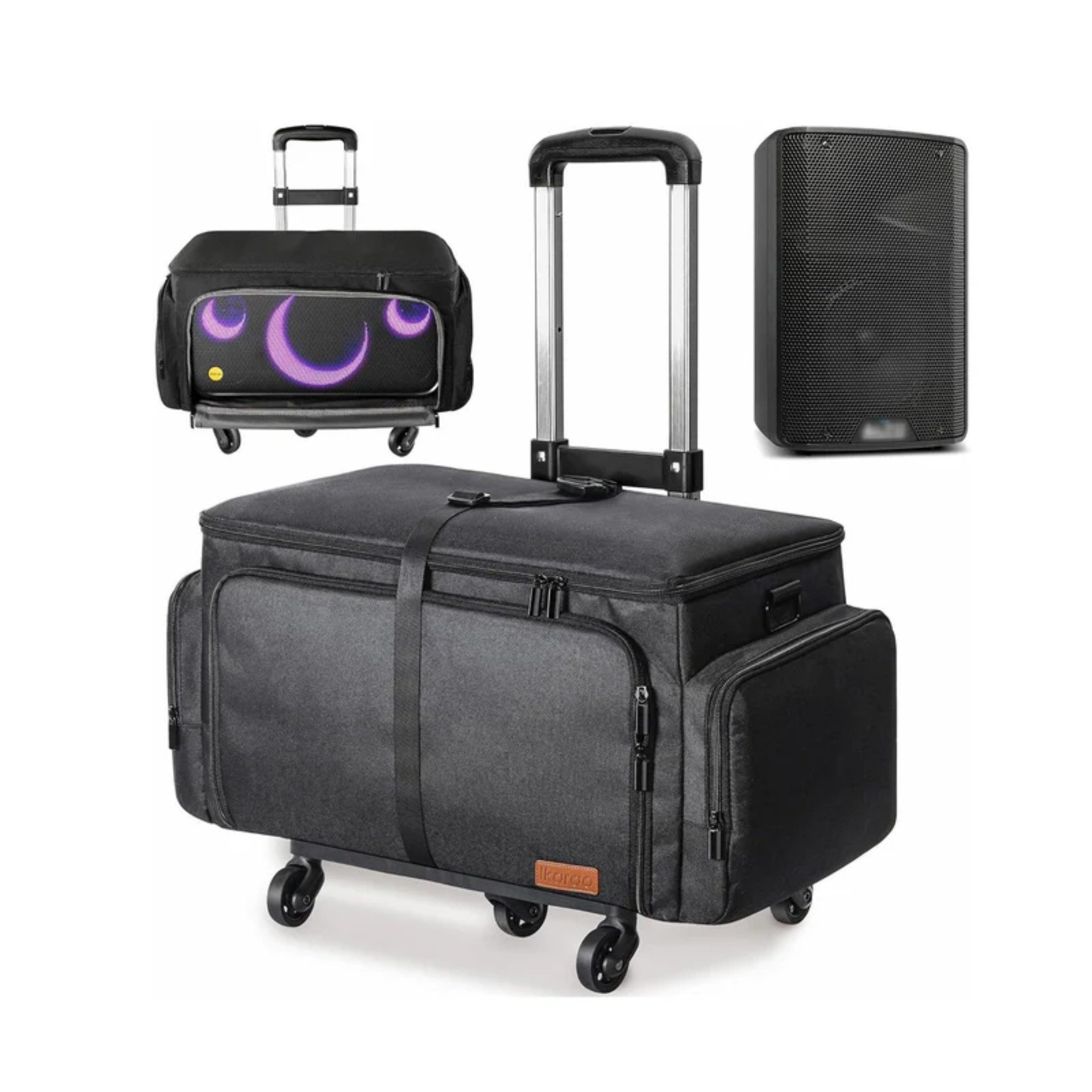 Ikarao Karaoke-Maschine (Lautsprechertrolley, gepolstert mit Rollen, Griff für Ikarao, JBL usw)