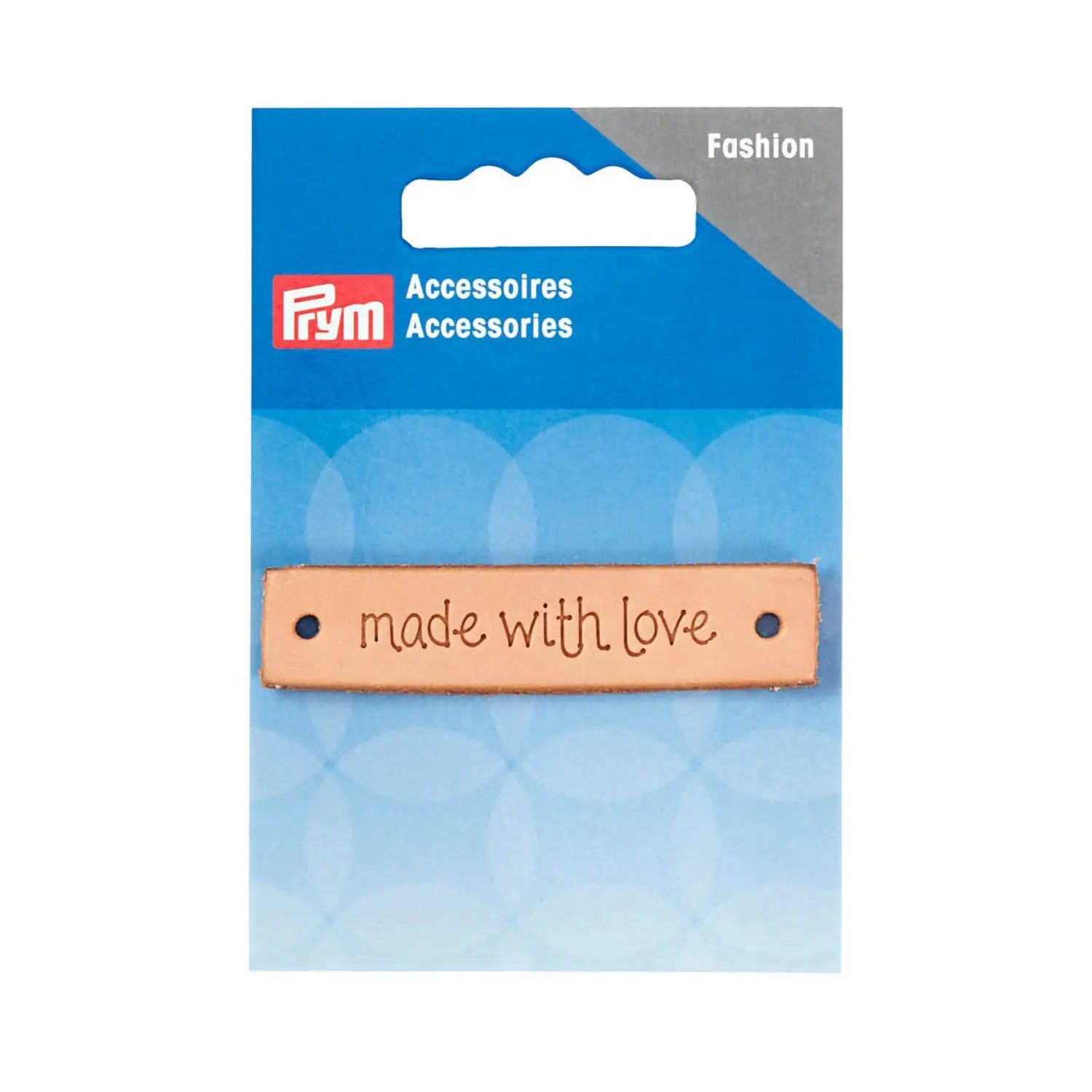Stofferia Stoff Label Leder 'made with love' rechteckig, Meterware