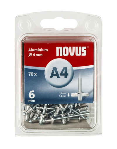 NOVUS Blindniete Novus Blindnieten Typ A4/6 Aluminium 70 Stück