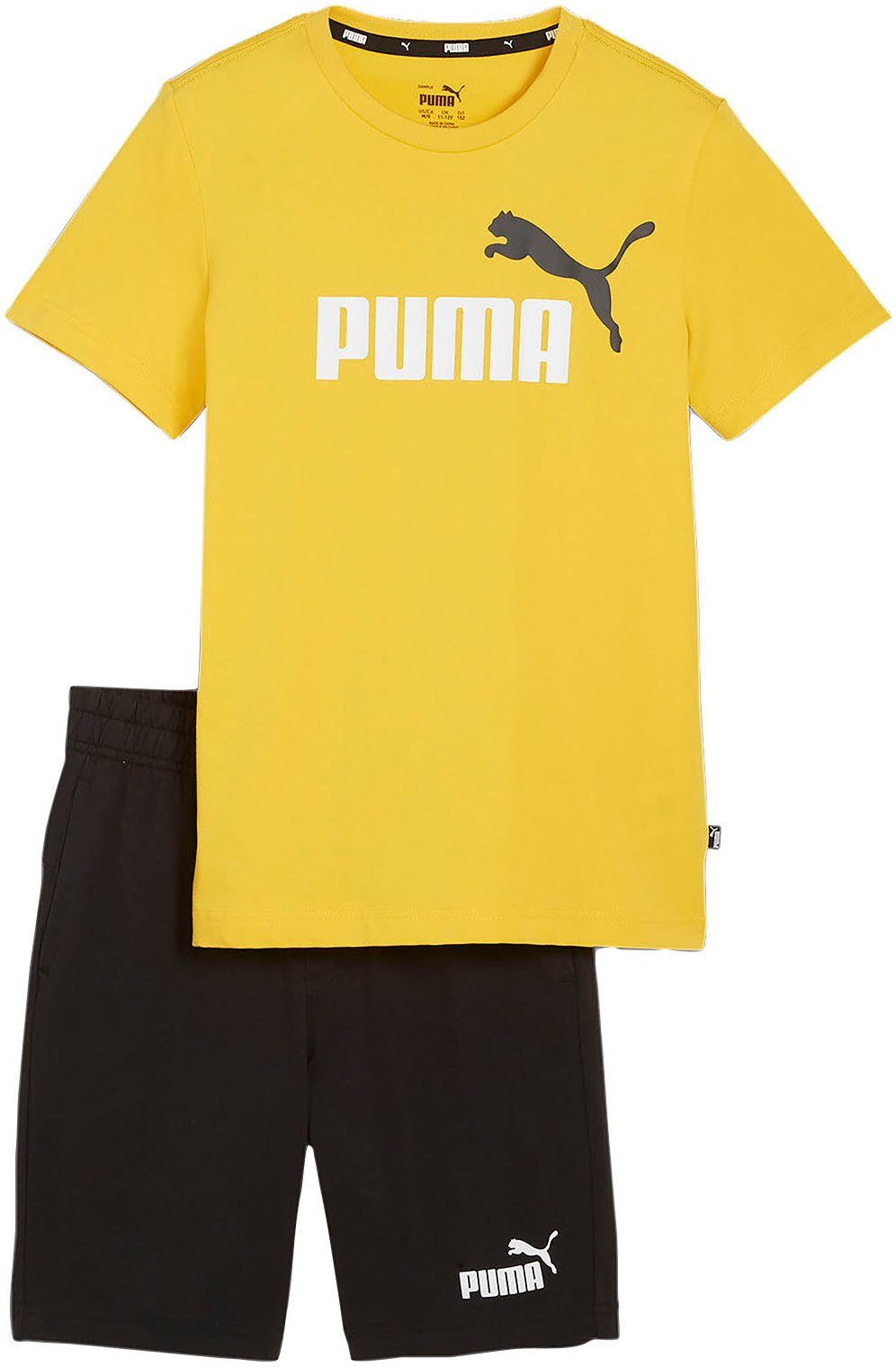 PUMA Jogginganzug SHORT JERSEY - für Yellow Kinder SET Sizzle (2-tlg)