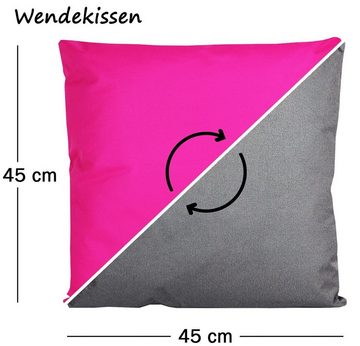 JACK Dekokissen JACK 2-farbiges Wende Outdoor Kissen 45x45cm Dekokissen inkl. Füllung, mit Lotus-Effekt, Robust, Strapazierfähig, für Innen & Außen geeignet