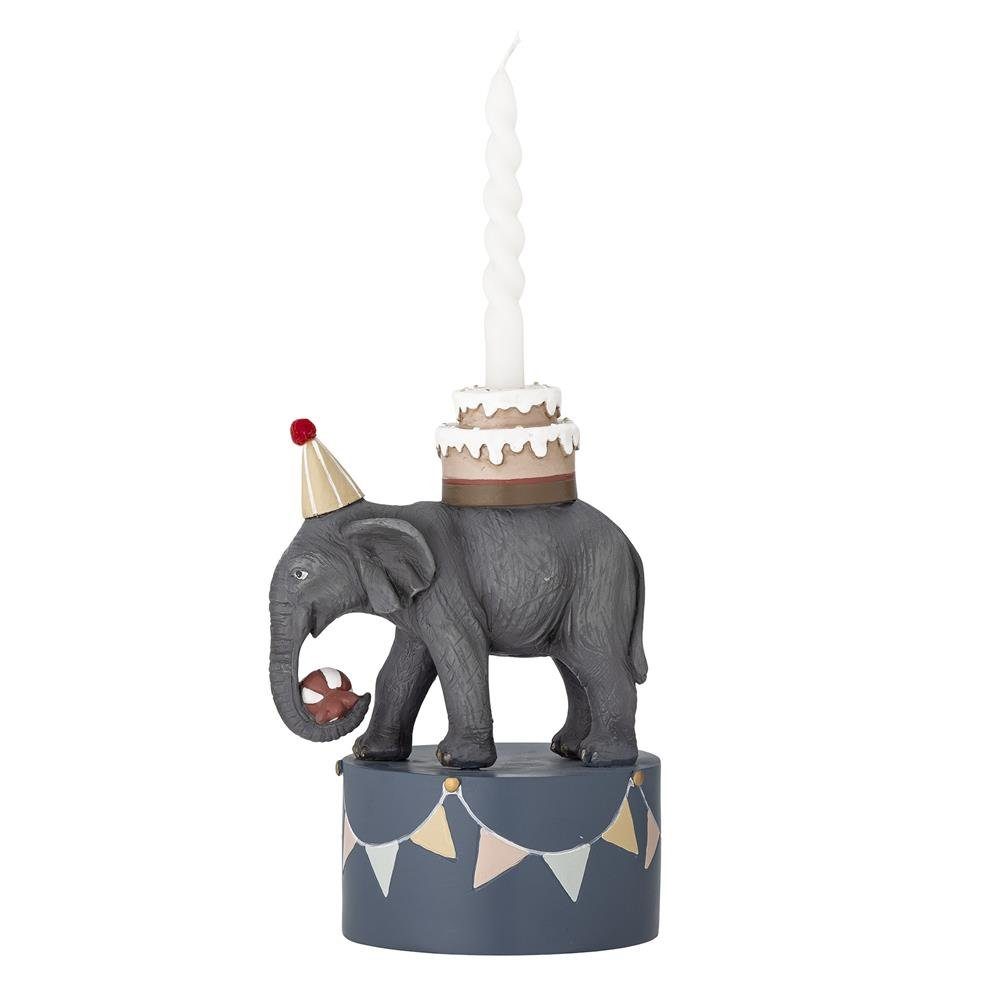 Zirkuselefant, Grau Bloomingville für Kerzenständer 18cm Polyresin Flor Kindergeburtstag