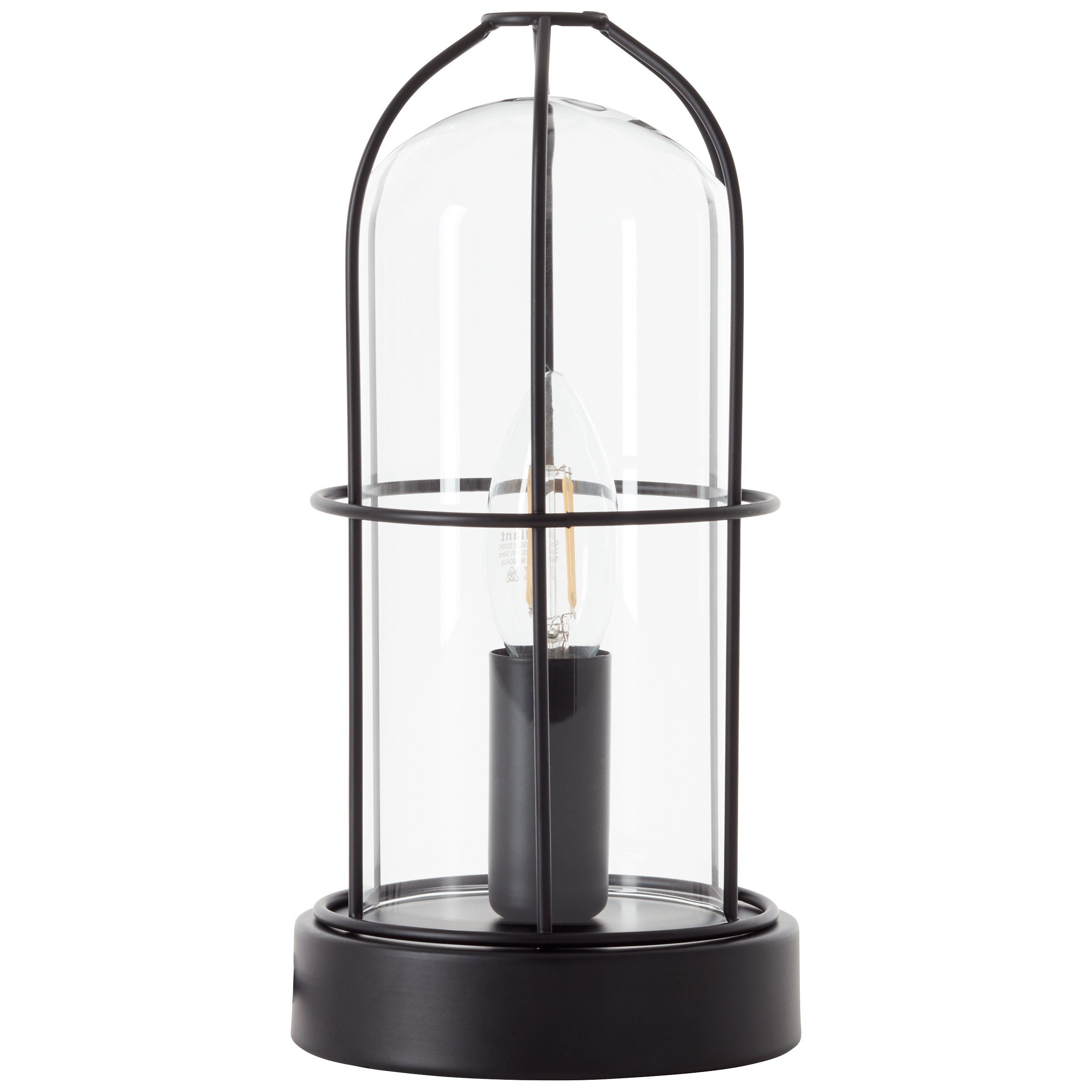 max. Lightbox Metall/Glas ohne Ø 25 W, Tischleuchte, Tischlampe, E14, 13 40 Höhe, Leuchtmittel, cm, Schalter, cm